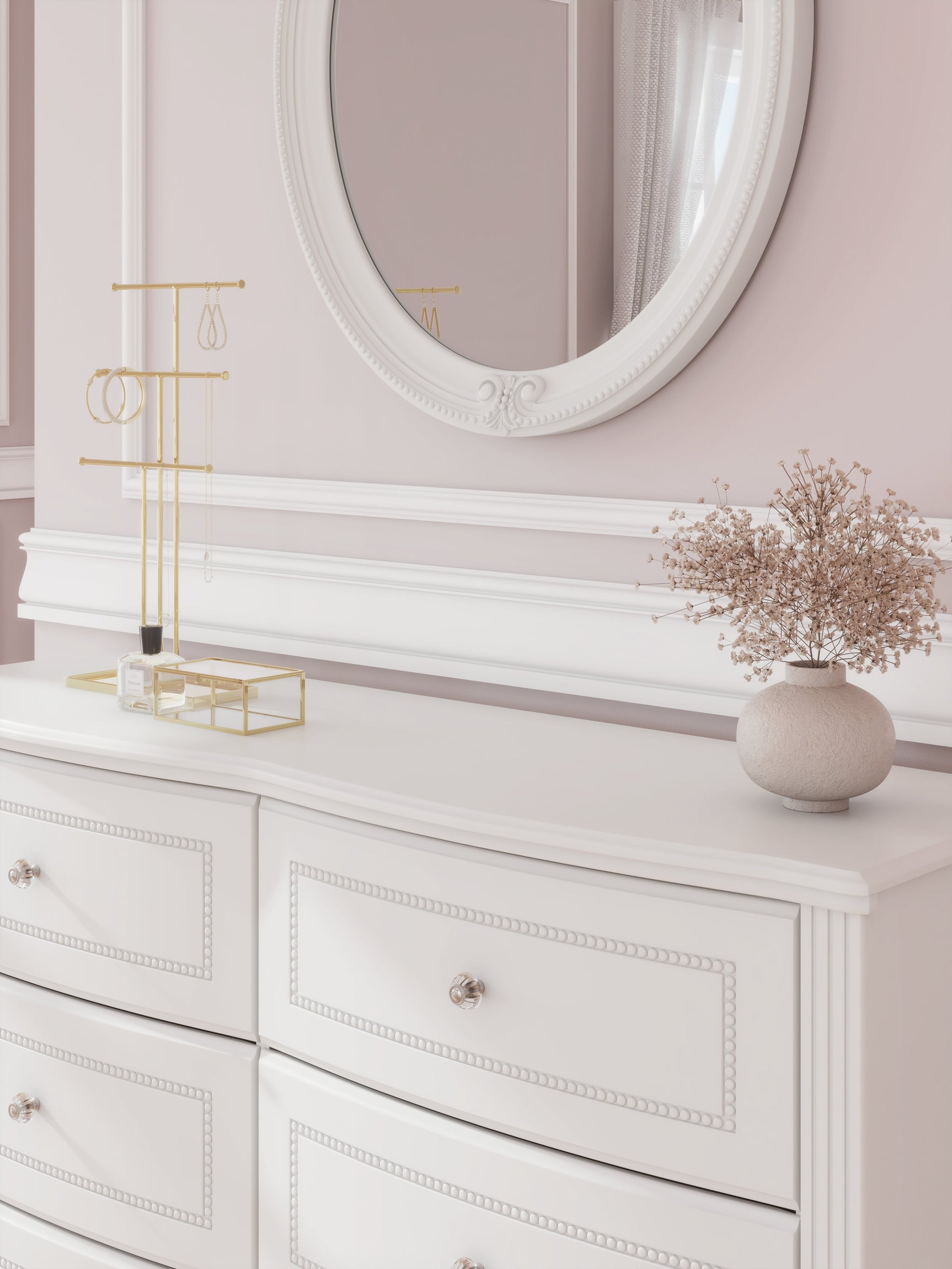 Kozlani White Dresser and Mirror (Online Special Price) - Ornate Home