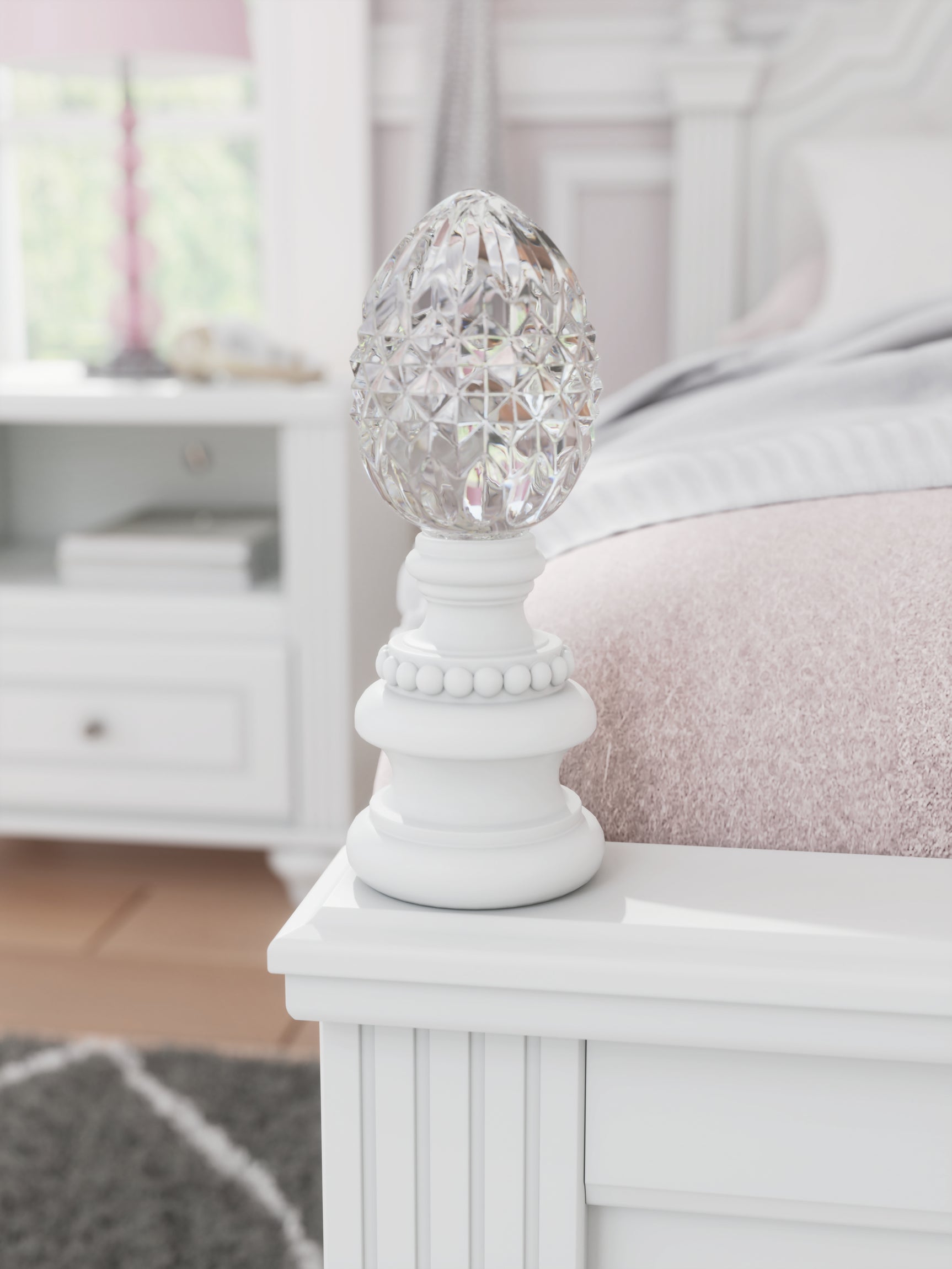 Kozlani White Full Upholstered Panel Bed, Dresser and Mirror (Online Special Price) - Ornate Home