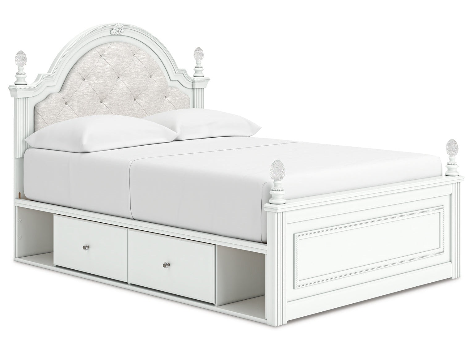 Kozlani White Full Upholstered Panel Storage Bed (Online Special Price) - Ornate Home