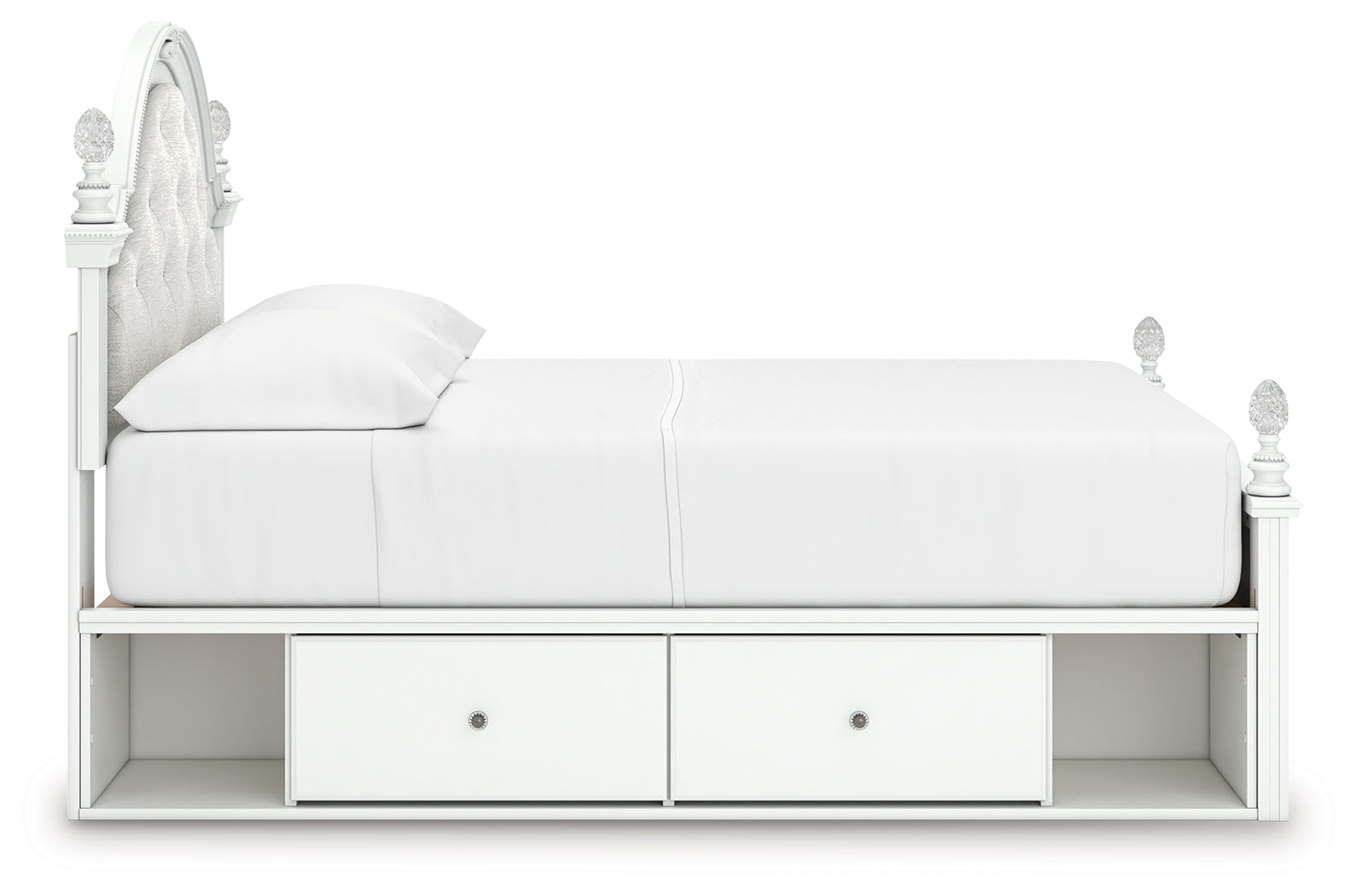 Kozlani White Full Upholstered Panel Storage Bed - Ornate Home