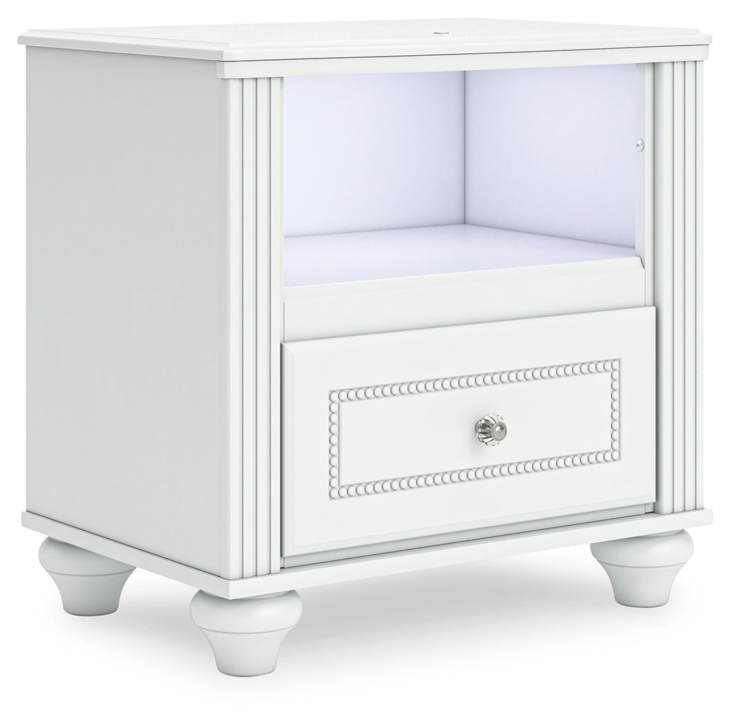 Kozlani White One Drawer Night Stand - Ornate Home