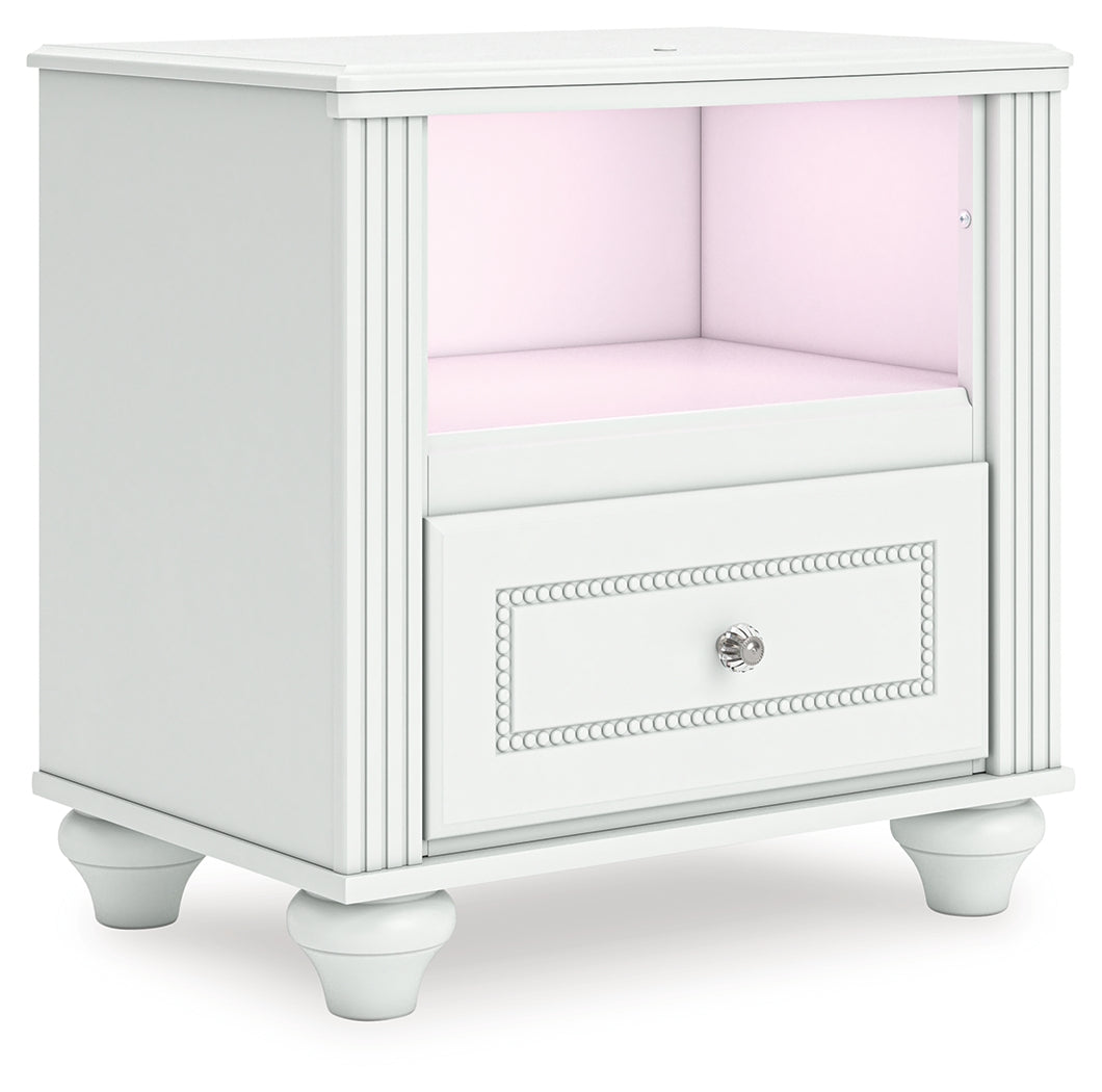 Kozlani White One Drawer Night Stand - Ornate Home