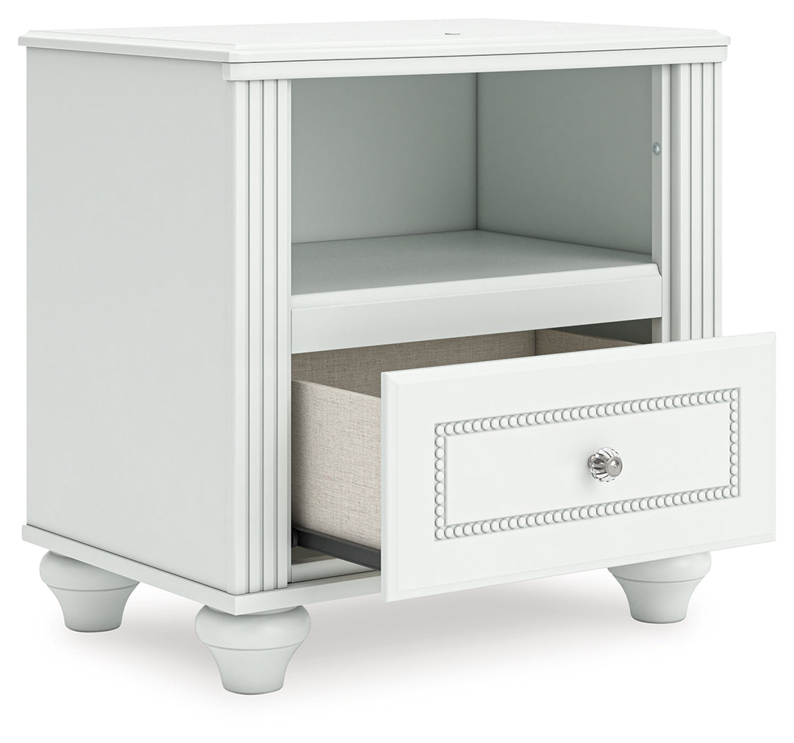 Kozlani White One Drawer Night Stand - Ornate Home