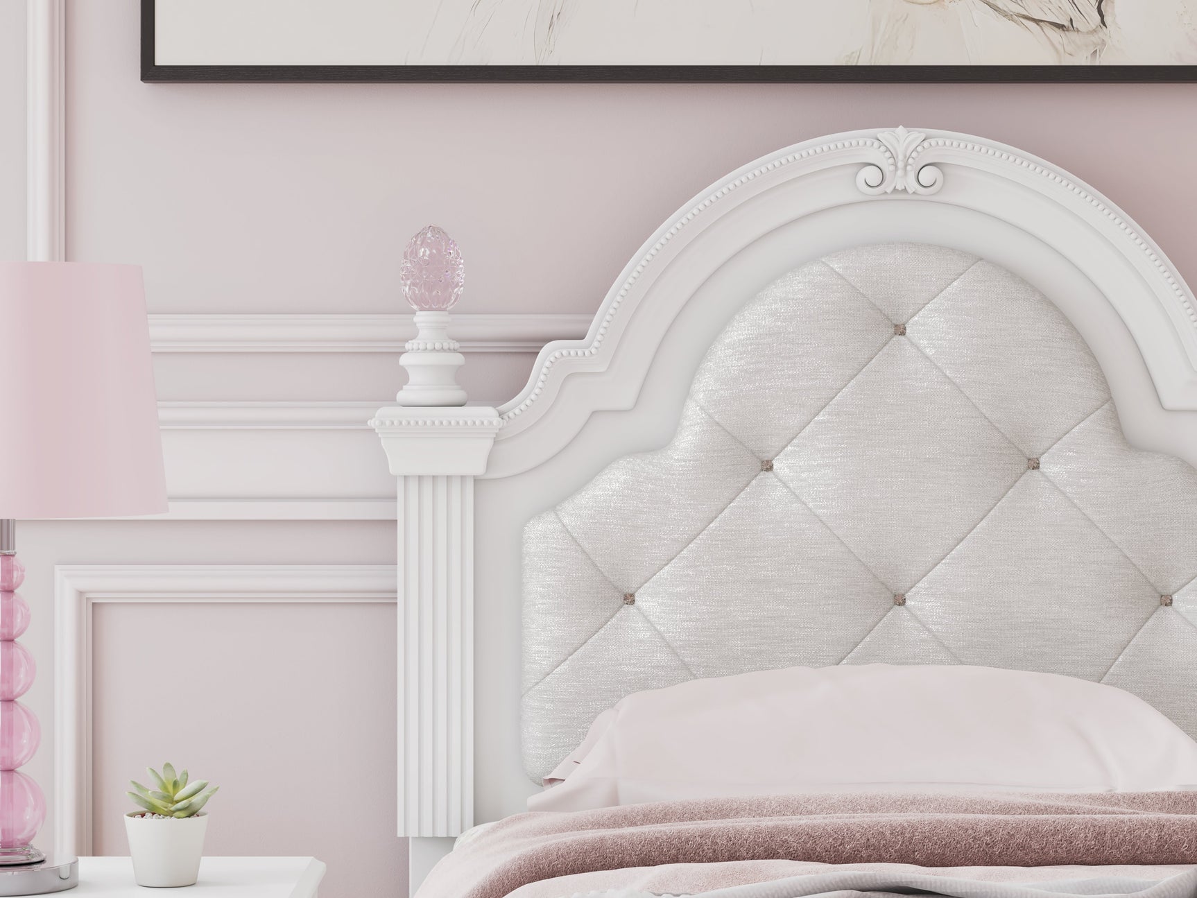 Kozlani White Twin Upholstered Panel Bed (Online Special Price) - Ornate Home