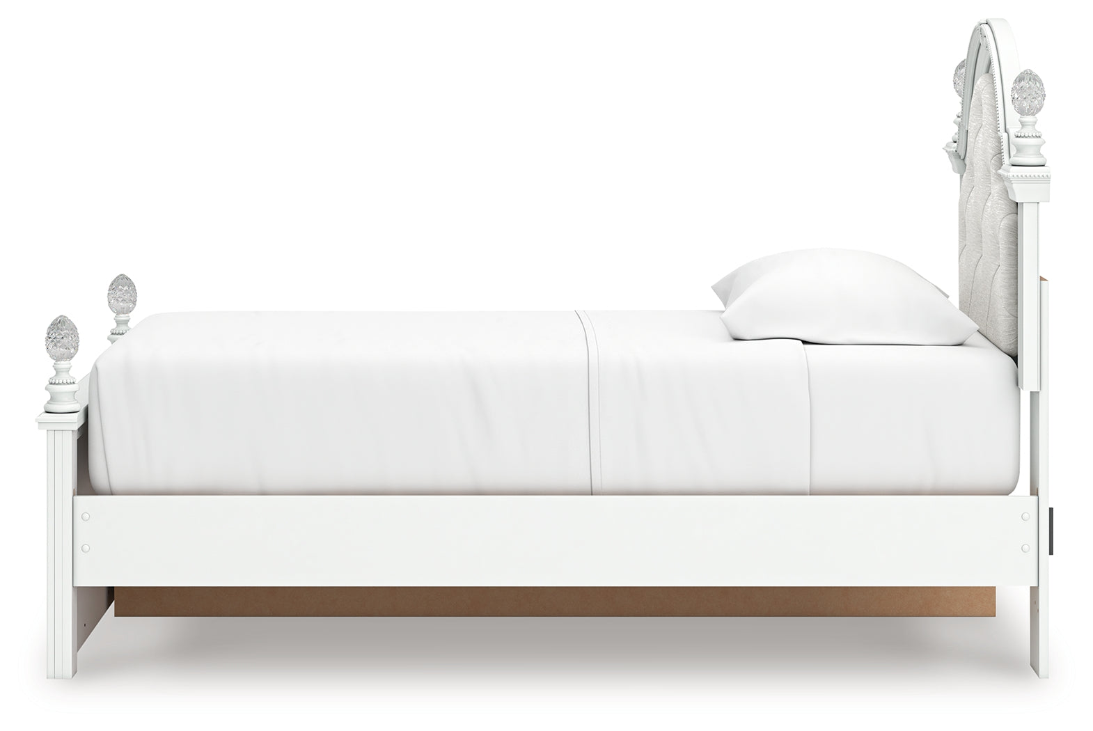 Kozlani White Twin Upholstered Panel Storage Bed (Online Special Price) - Ornate Home