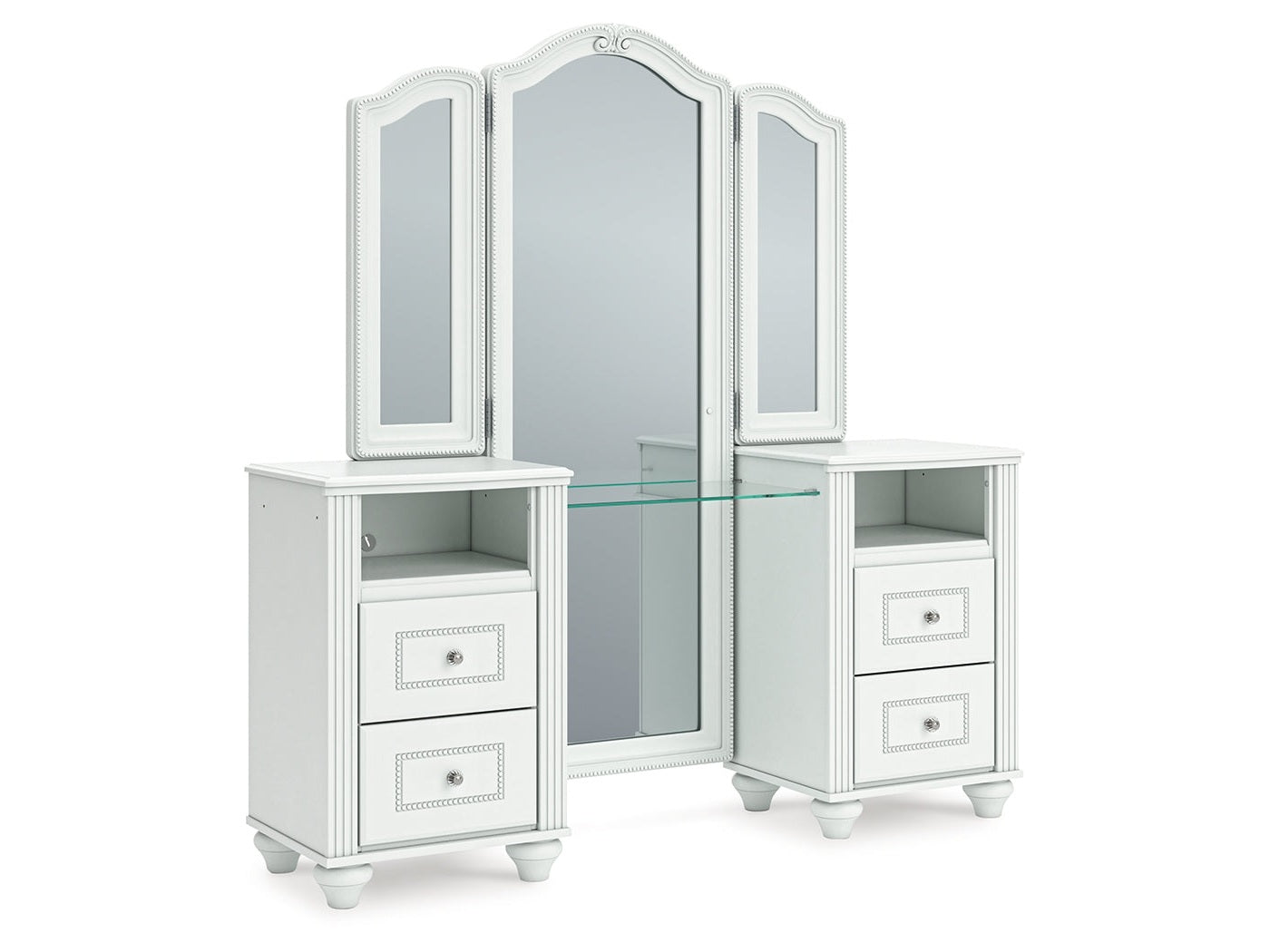 Kozlani White Vanity with Mirror - Ornate Home