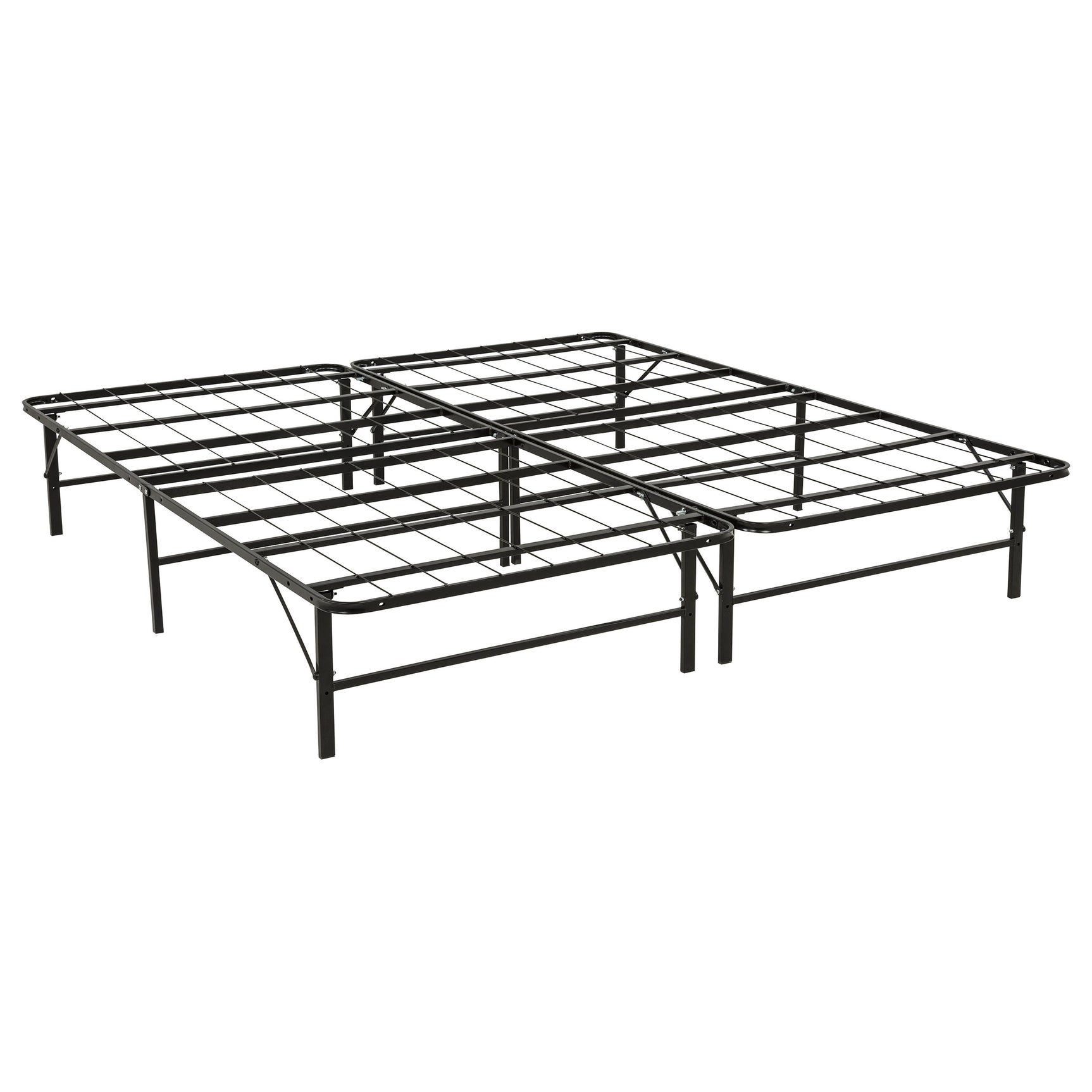 Kramer Black Eastern King Folding Metal Platform Bed Frame - Ornate Home