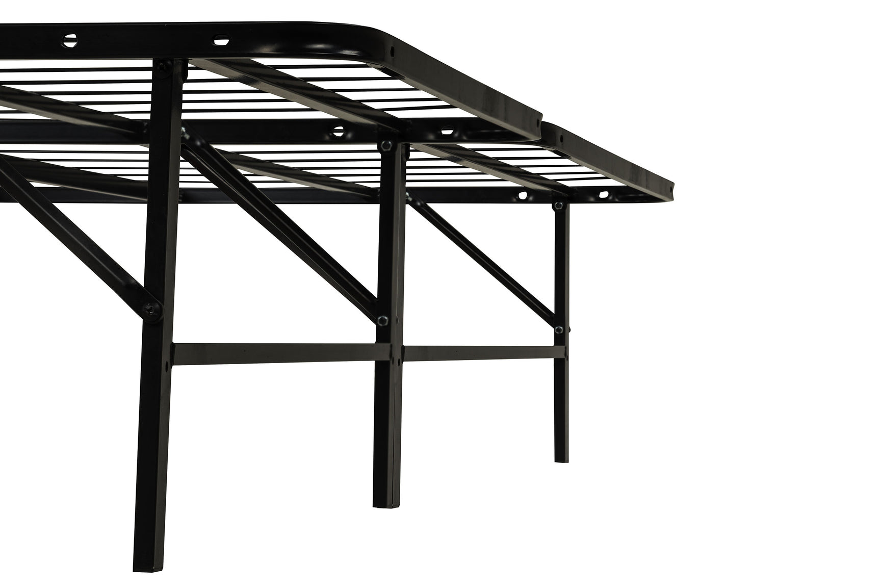 Kramer Black Eastern King Folding Metal Platform Bed Frame - Ornate Home