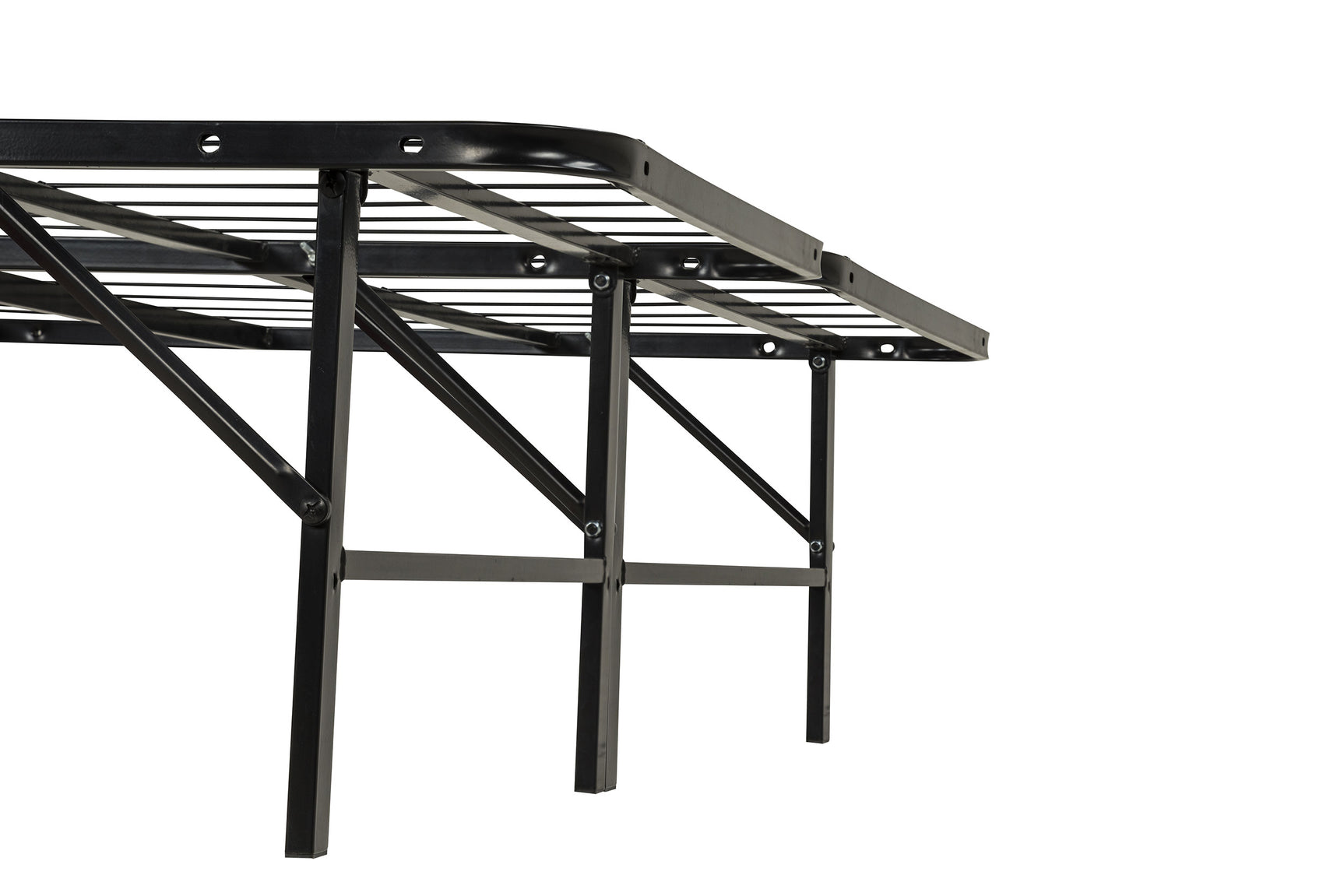 Kramer Black Queen Folding Metal Platform Bed Frame - Ornate Home