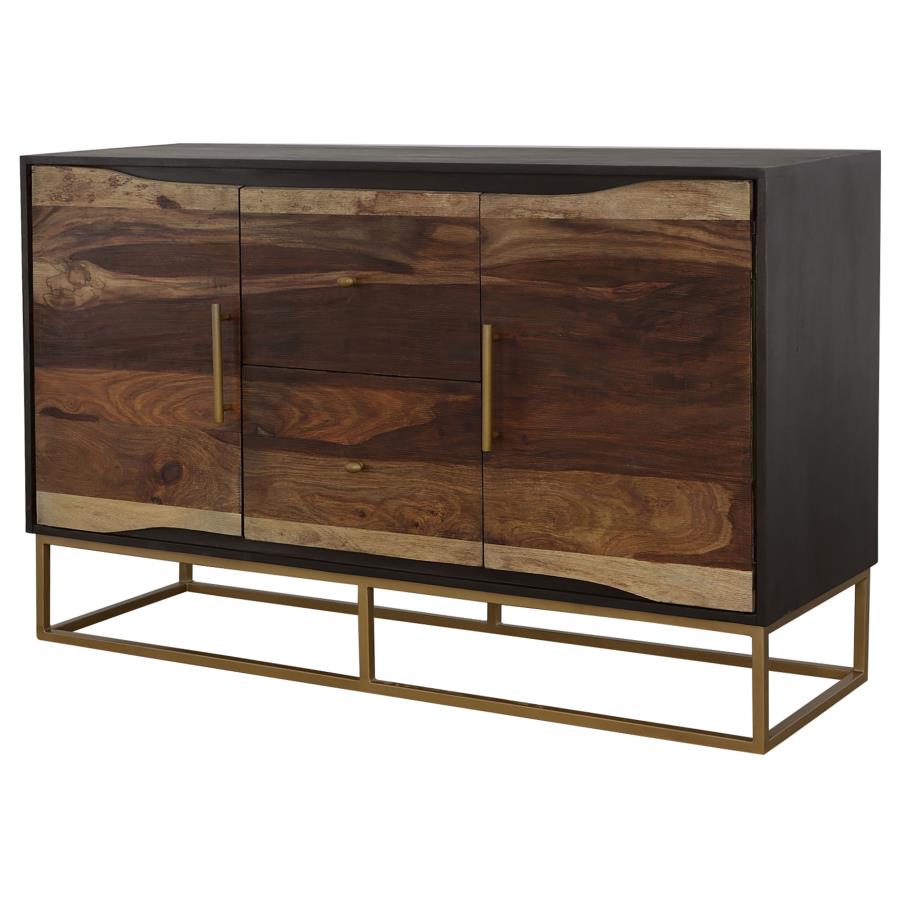 Kris Black Walnut & Gold Accent Cabinet - Ornate Home