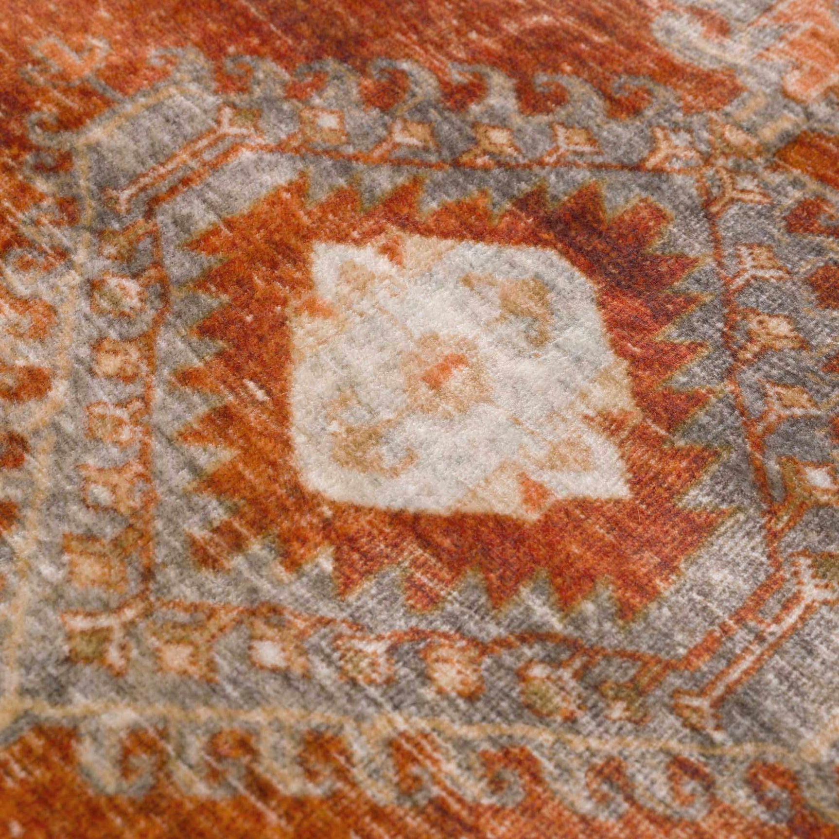 Kullar Orange Washable Area Rug - Ornate Home