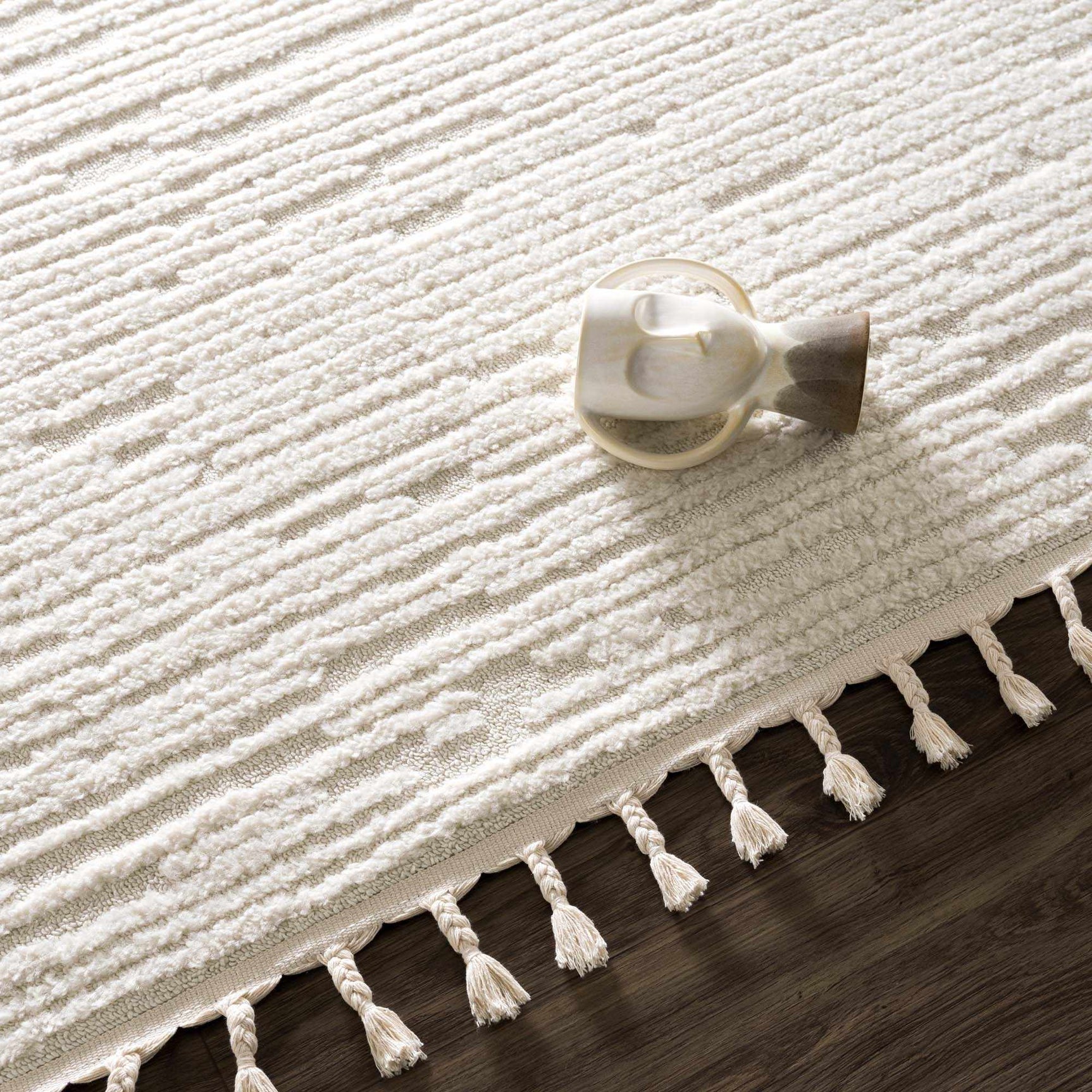 Kulu Textured Area Rug with Tassels - Ornate Home