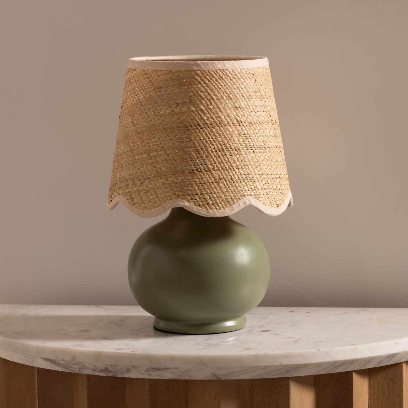 Kupua Green Solid Ceramic Table Lamp - Ornate Home