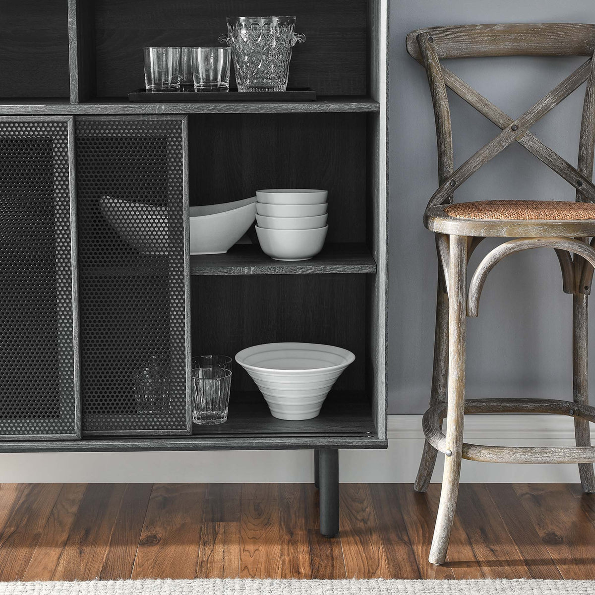 Kurtis Charcoal 47" Display Cabinet - Ornate Home