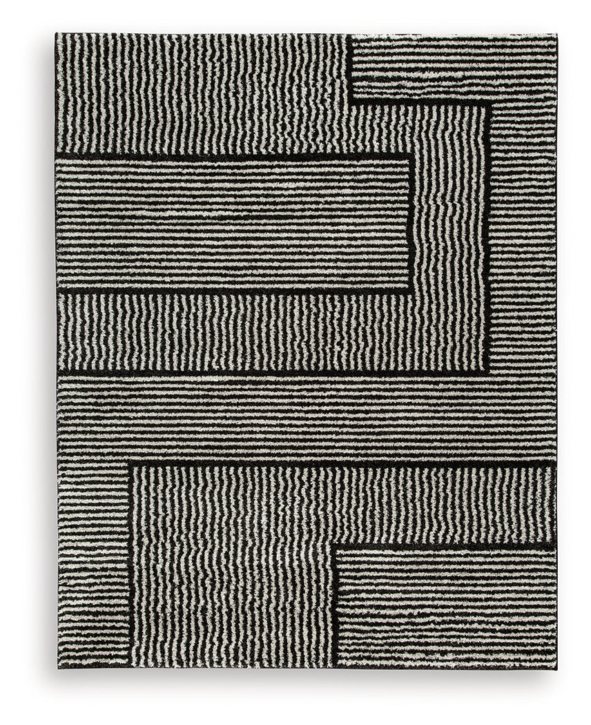 Kurtmen Black/Ivory Large Rug - Ornate Home