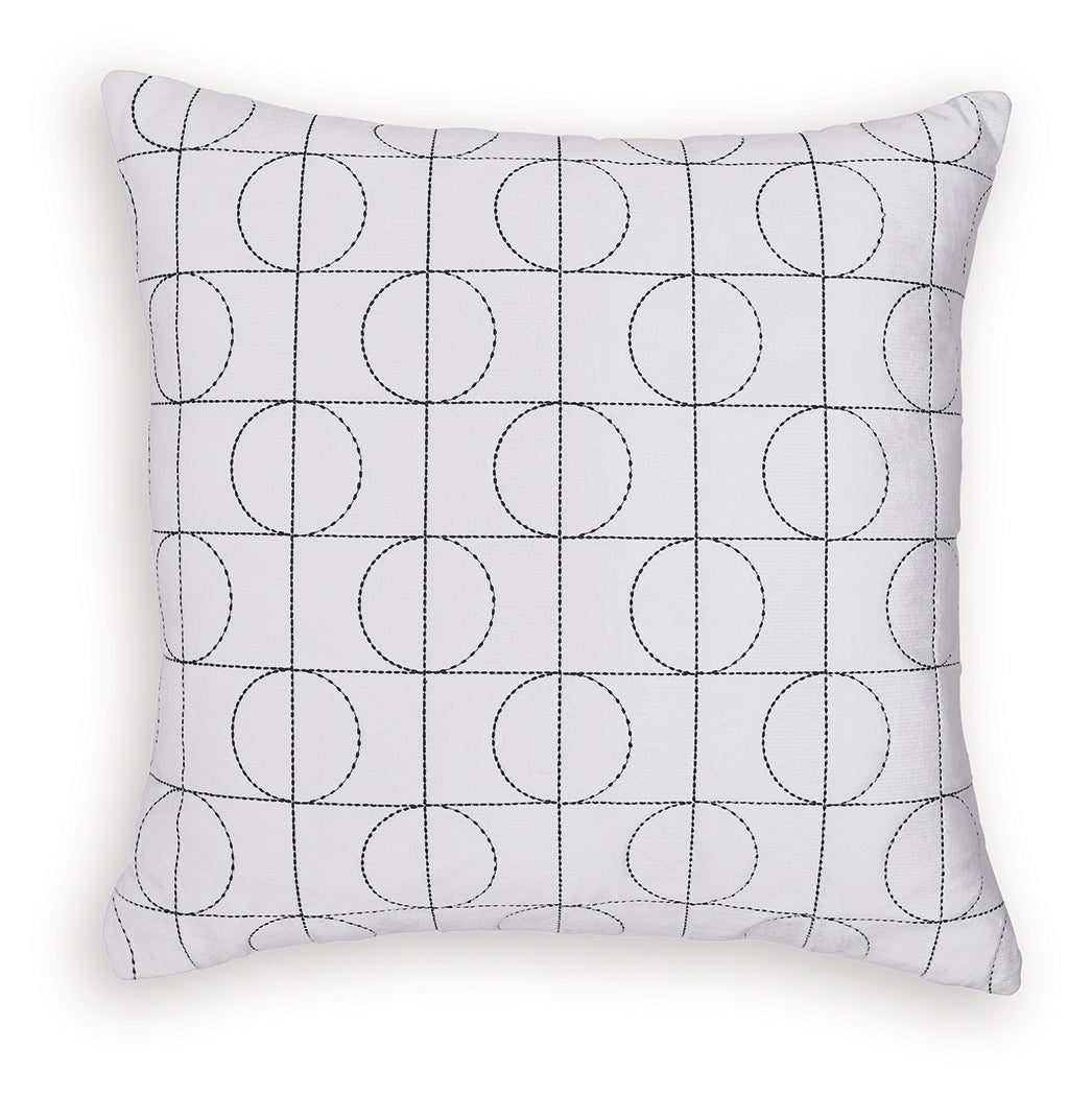Kydner White/Black Pillow (4/CS) - Ornate Home