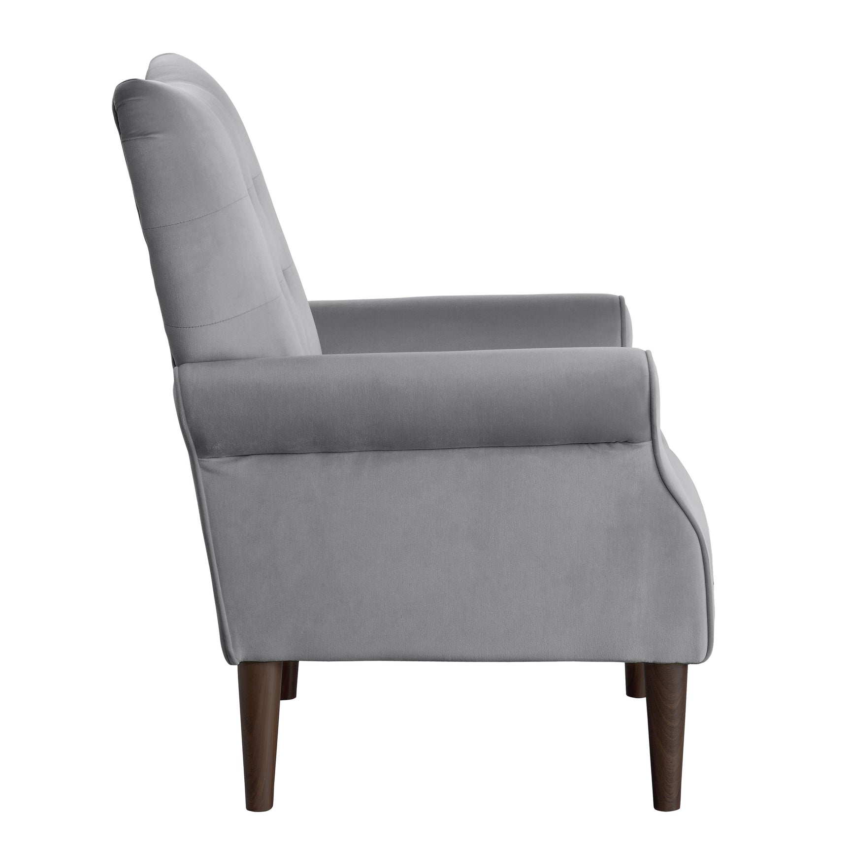 Kyrie Dark Gray Velvet Accent Chair - Ornate Home