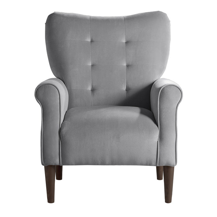 Kyrie Dark Gray Velvet Accent Chair - Ornate Home