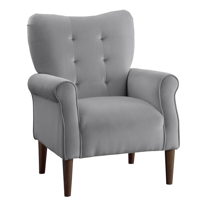 Kyrie Dark Gray Velvet Accent Chair - Ornate Home