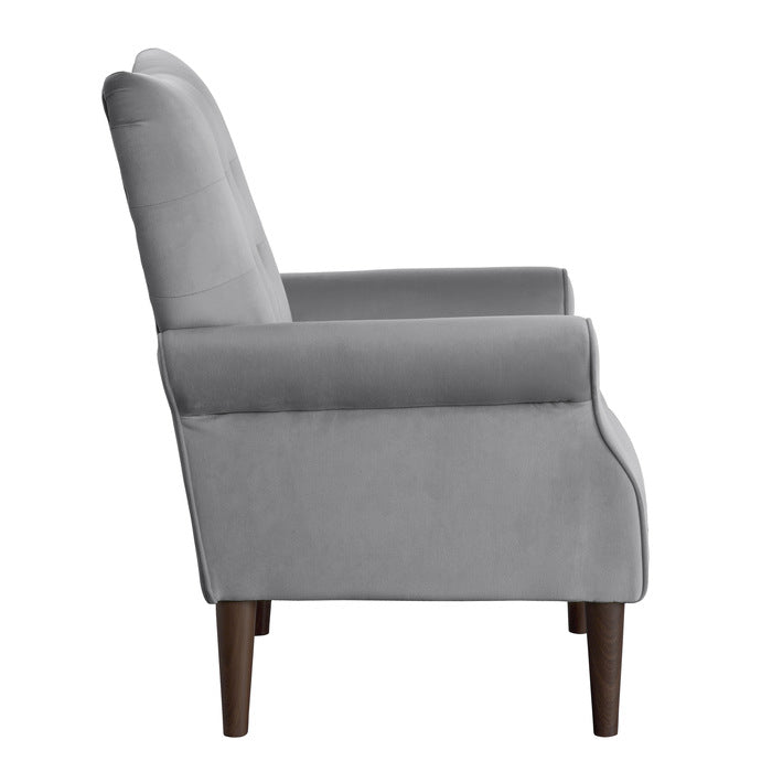 Kyrie Dark Gray Velvet Accent Chair - Ornate Home