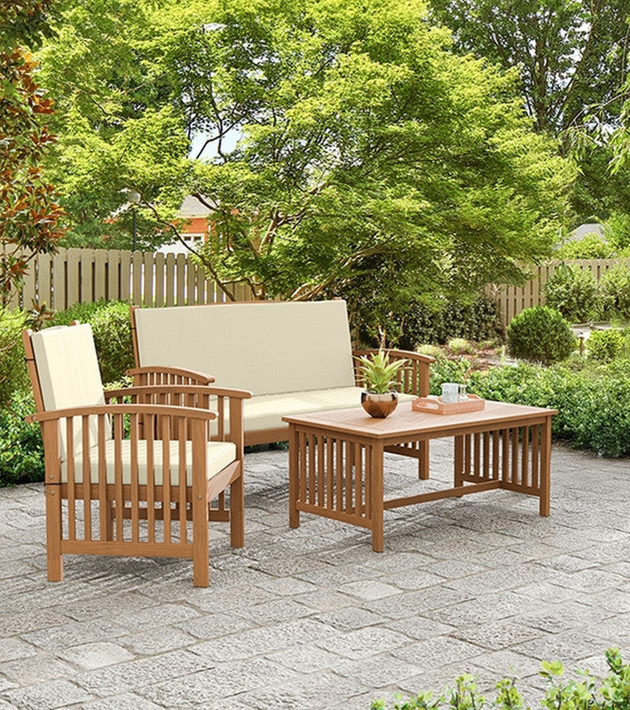 Kyushu Beige/Natural 3 Pc. Patio Set - Ornate Home