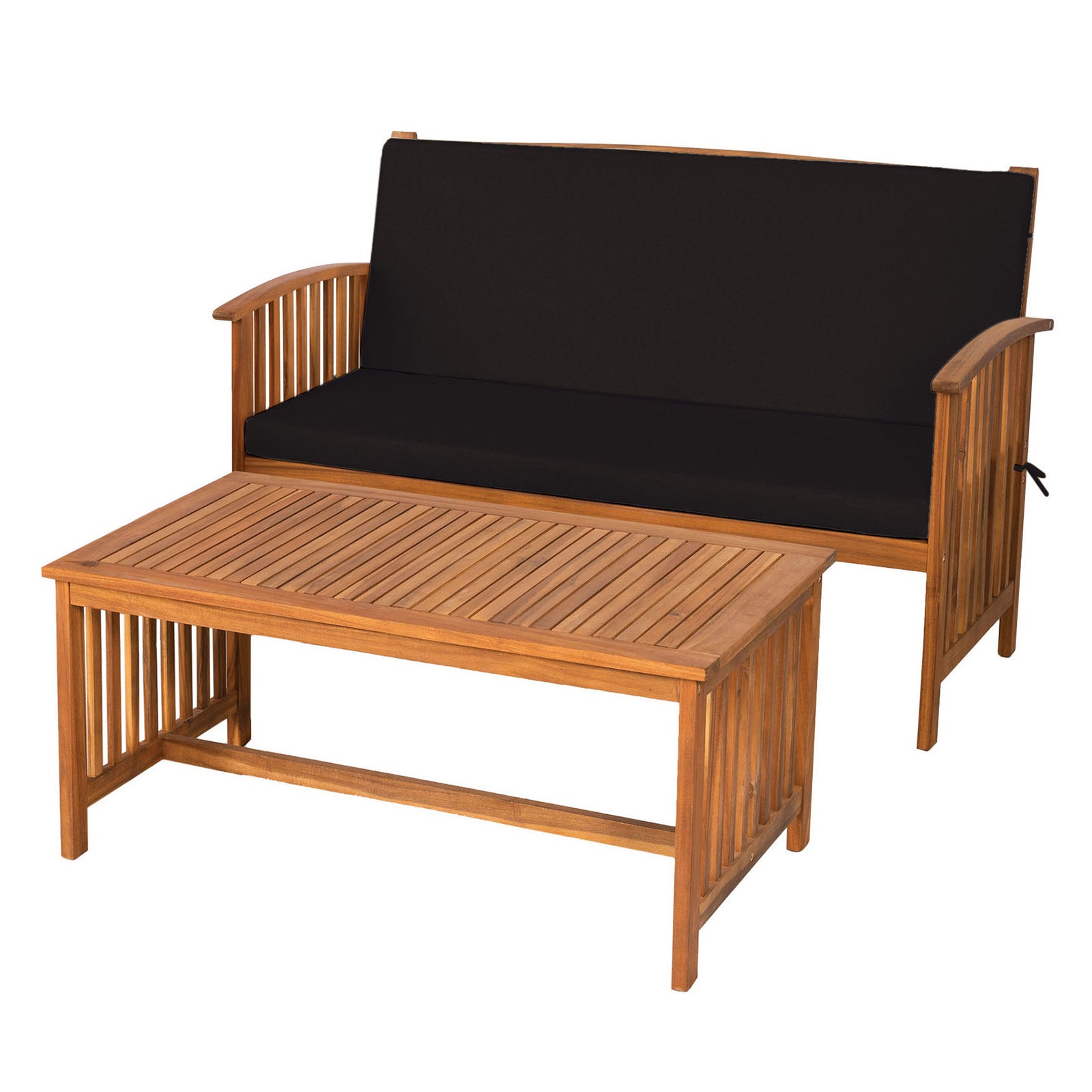 Kyushu Black/Natural 4 Piece Patio Set - Ornate Home