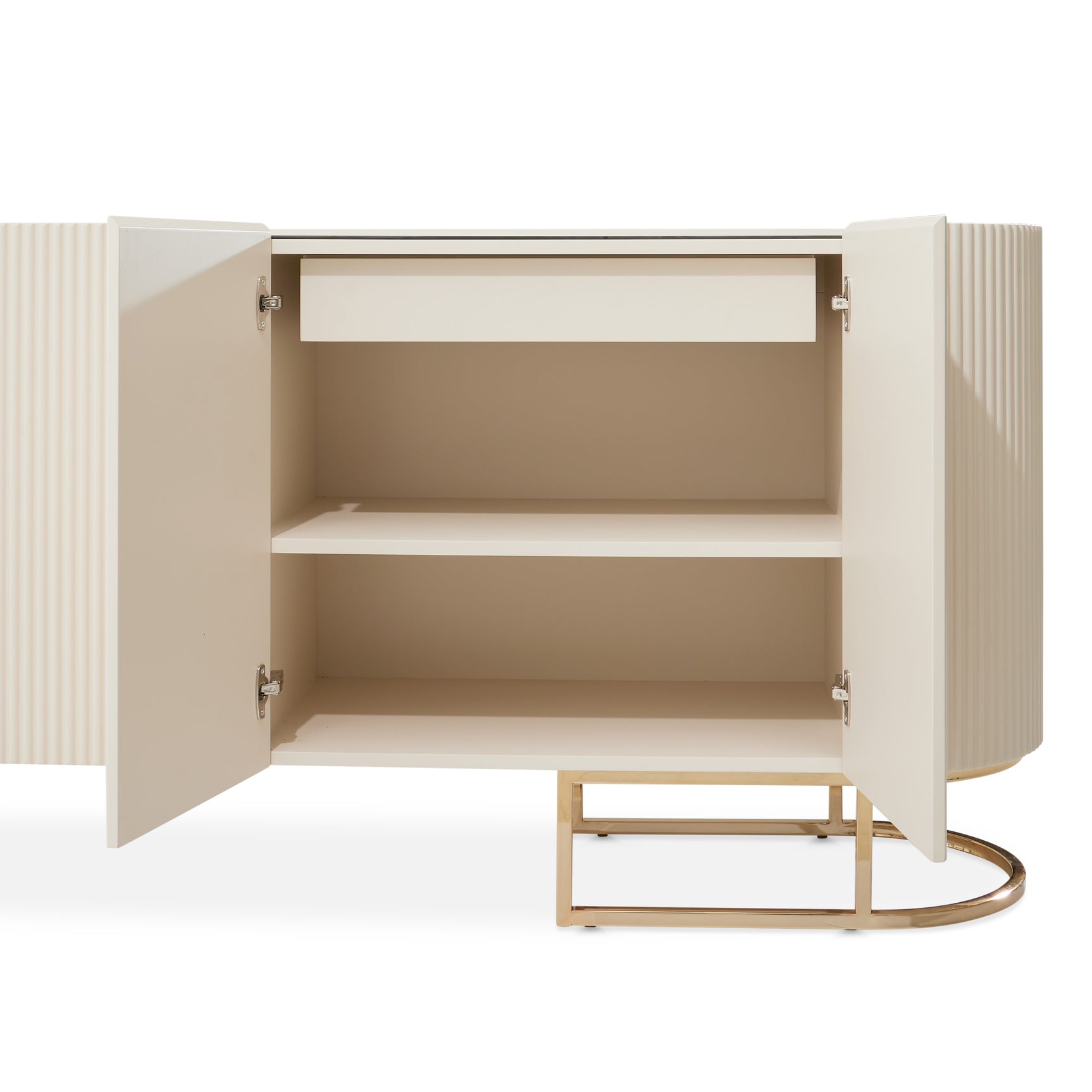 Lisbon Silken Matte Cream Console Table