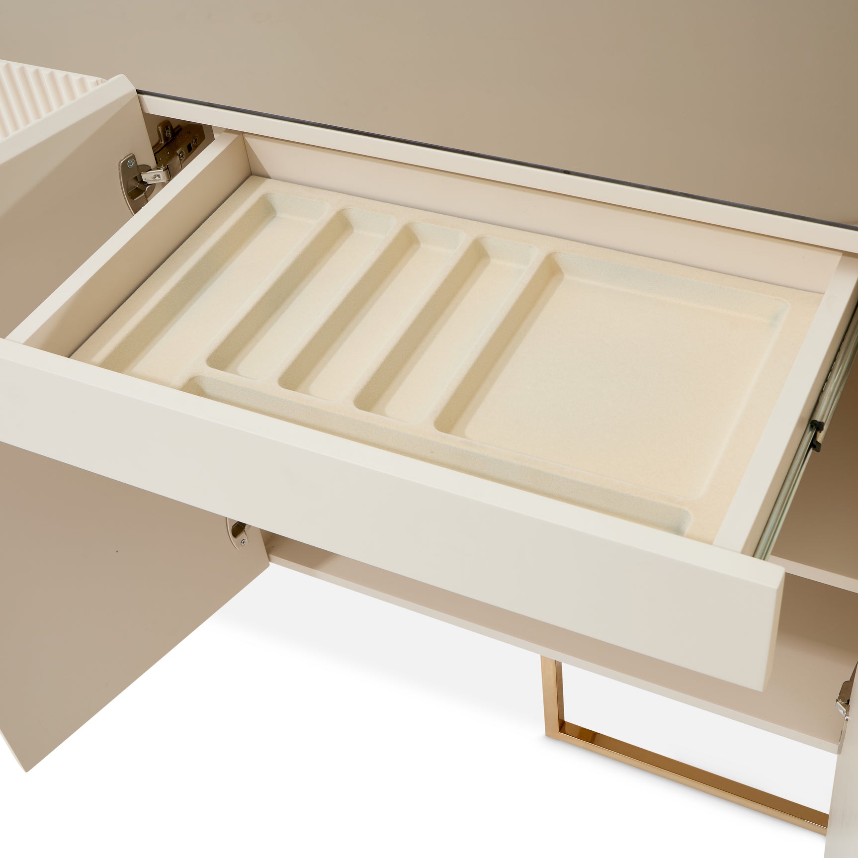 Lisbon Silken Matte Cream Console Table