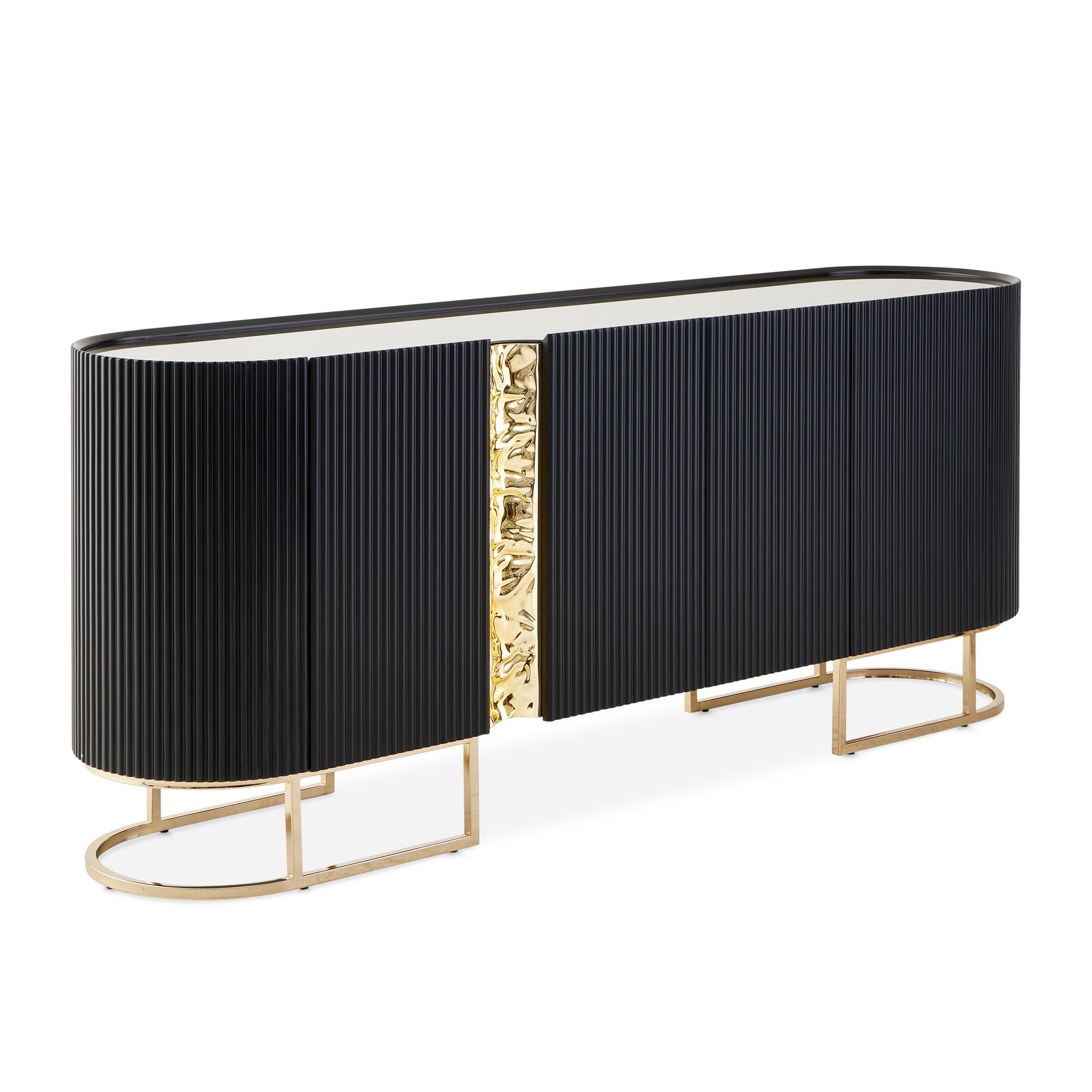 Lisbon Silken Matte Black Console Table