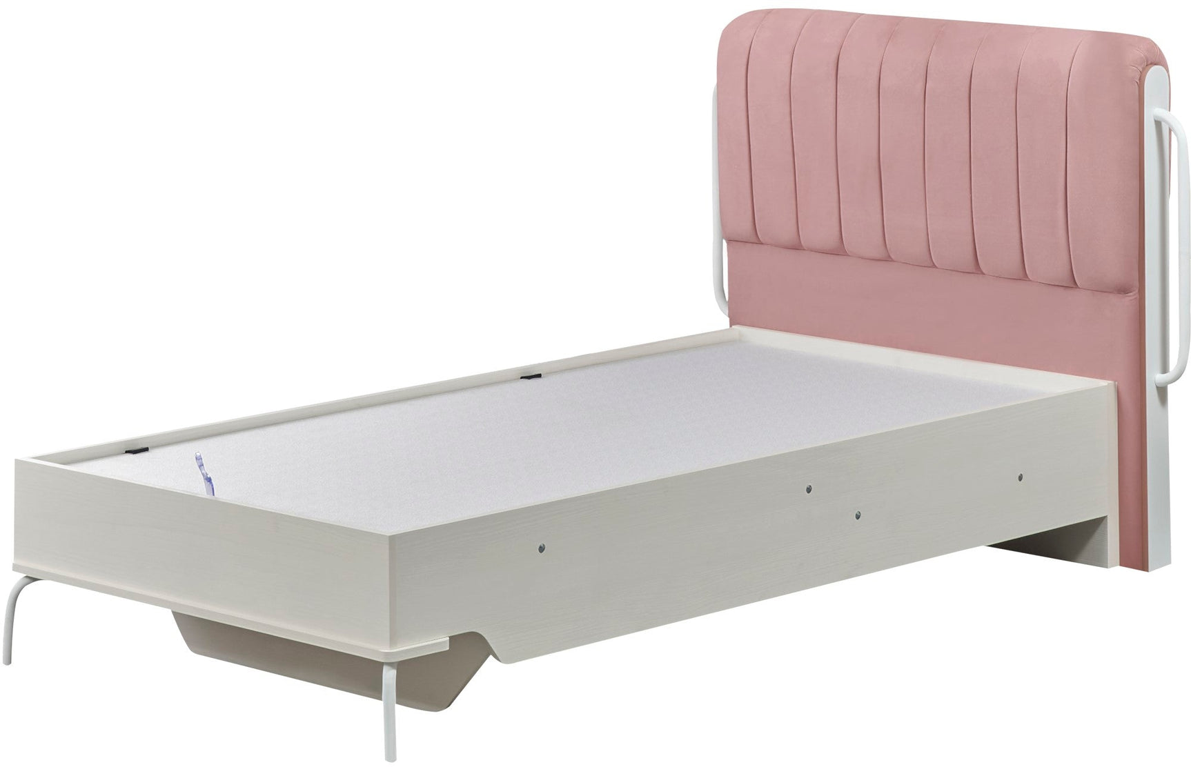 Linda Pink/White Twin Bed With Headboard