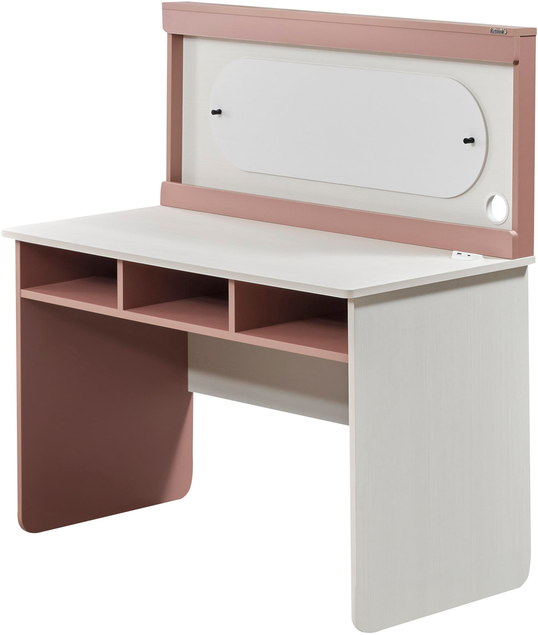 Linda Pink/White Study Desk With Top Module