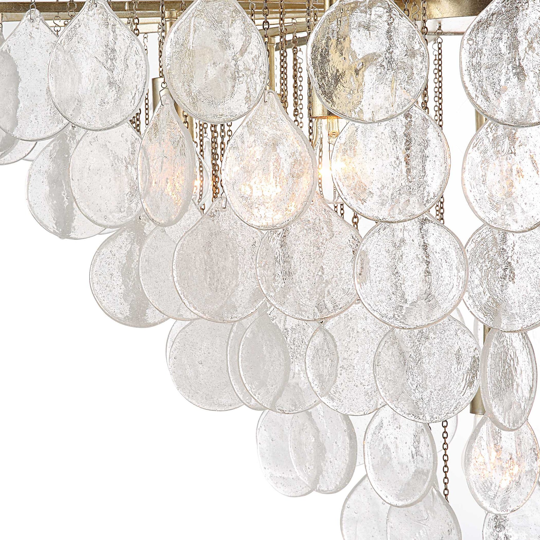 Goccia Silver 8 Light Tear Drop Glass Pendant