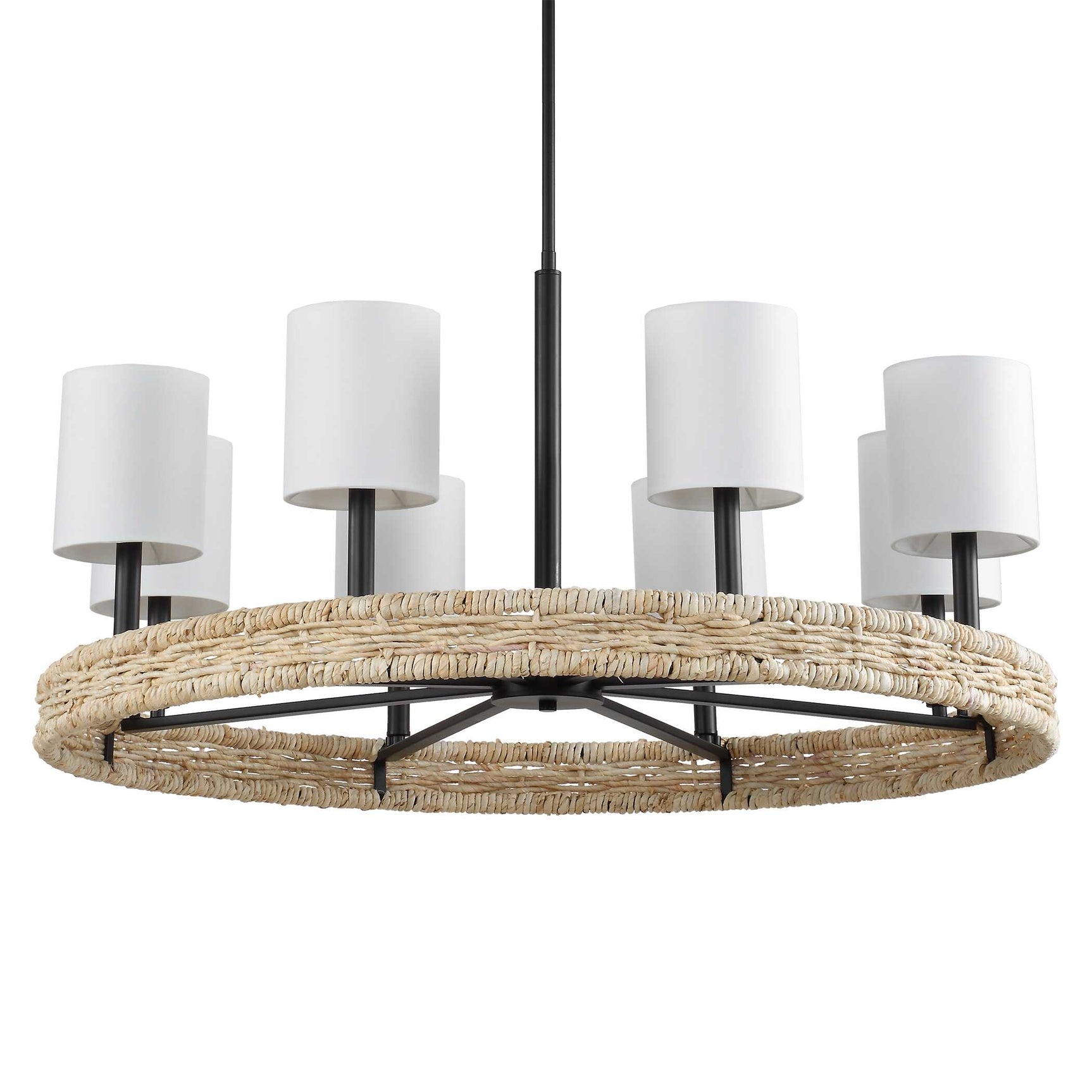 Faiyam Bronze/White 8 Light Rattan Chandelier