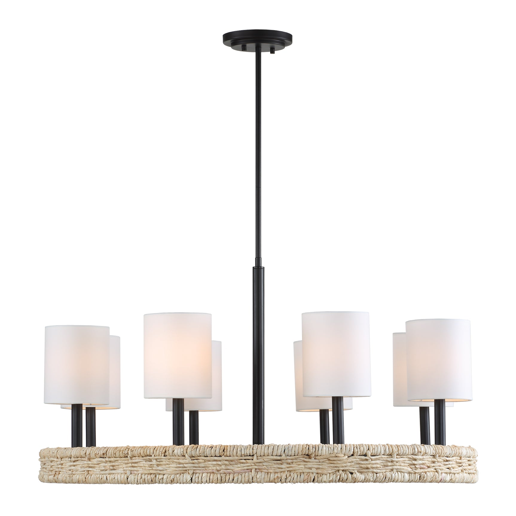 Faiyam Bronze/White 8 Light Rattan Chandelier