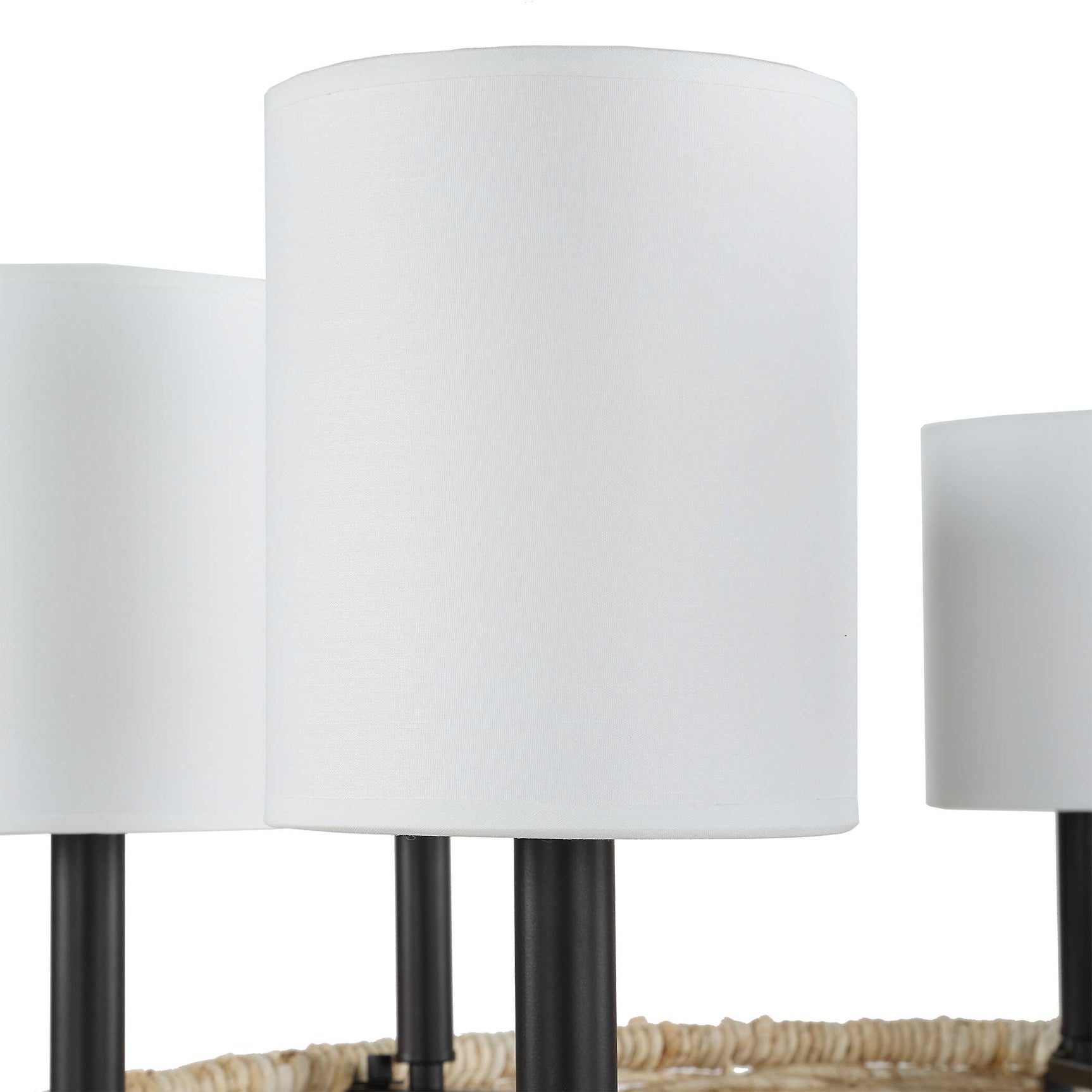 Faiyam Bronze/White 8 Light Rattan Chandelier