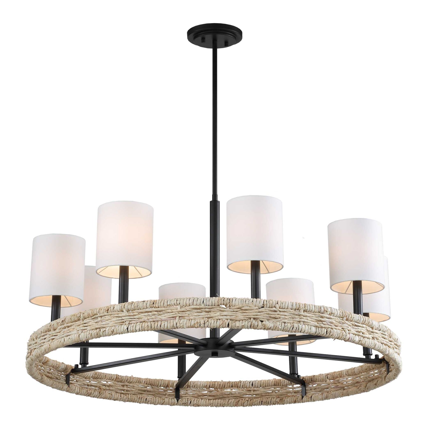 Faiyam Bronze/White 8 Light Rattan Chandelier