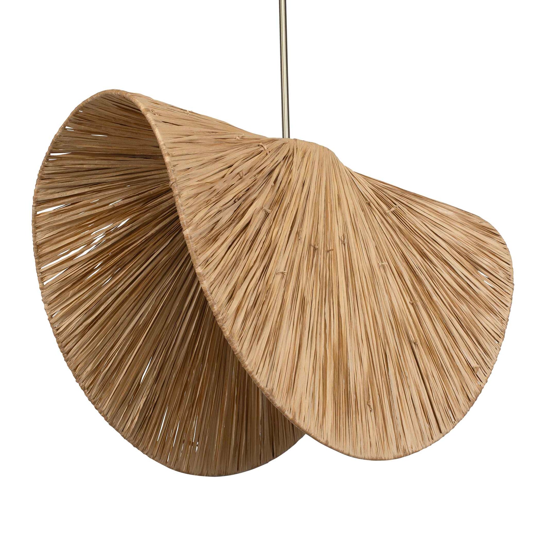 Bend Brass 1 Light Raffia Pendant