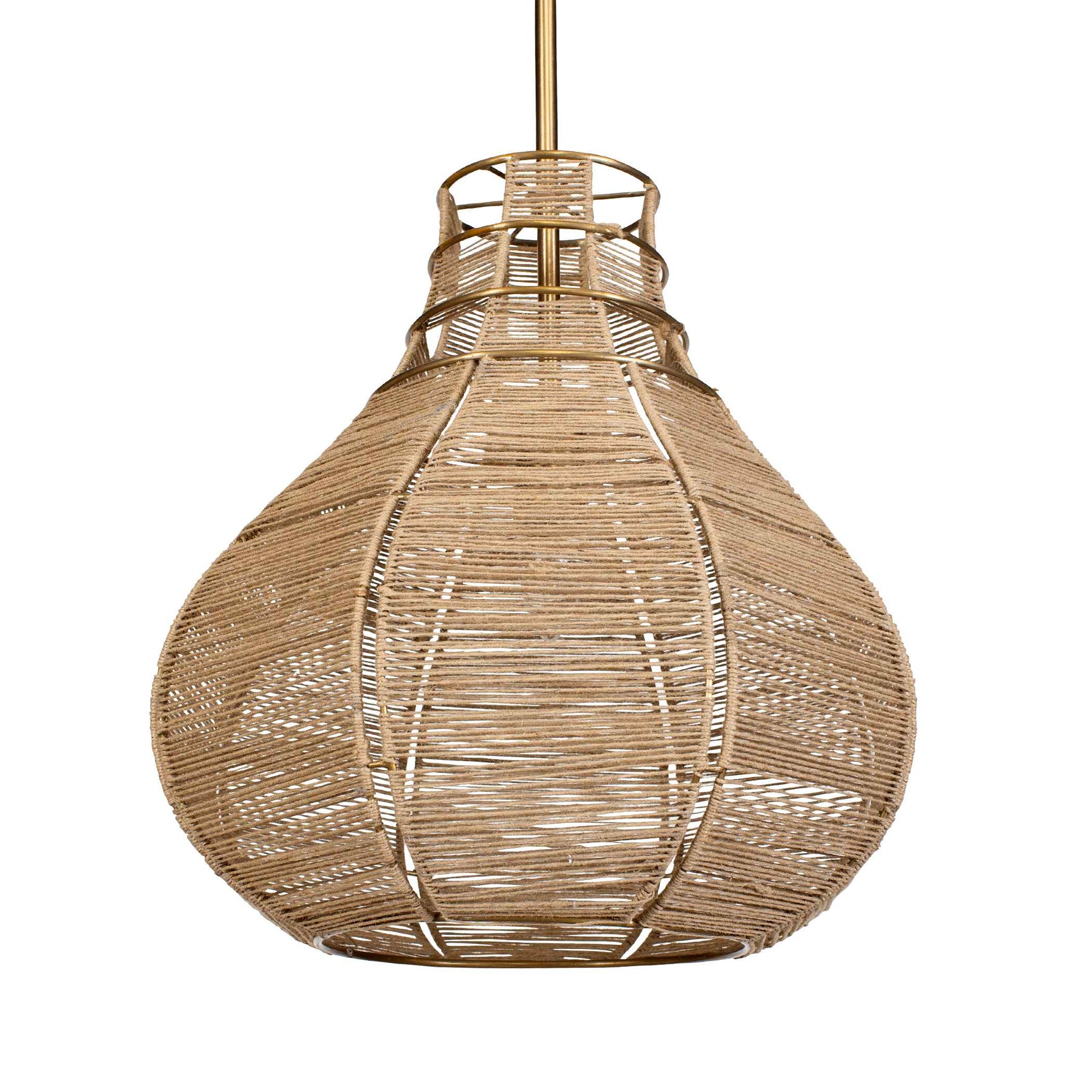 Hestia Brass 1 Light Natural Rope Pendant