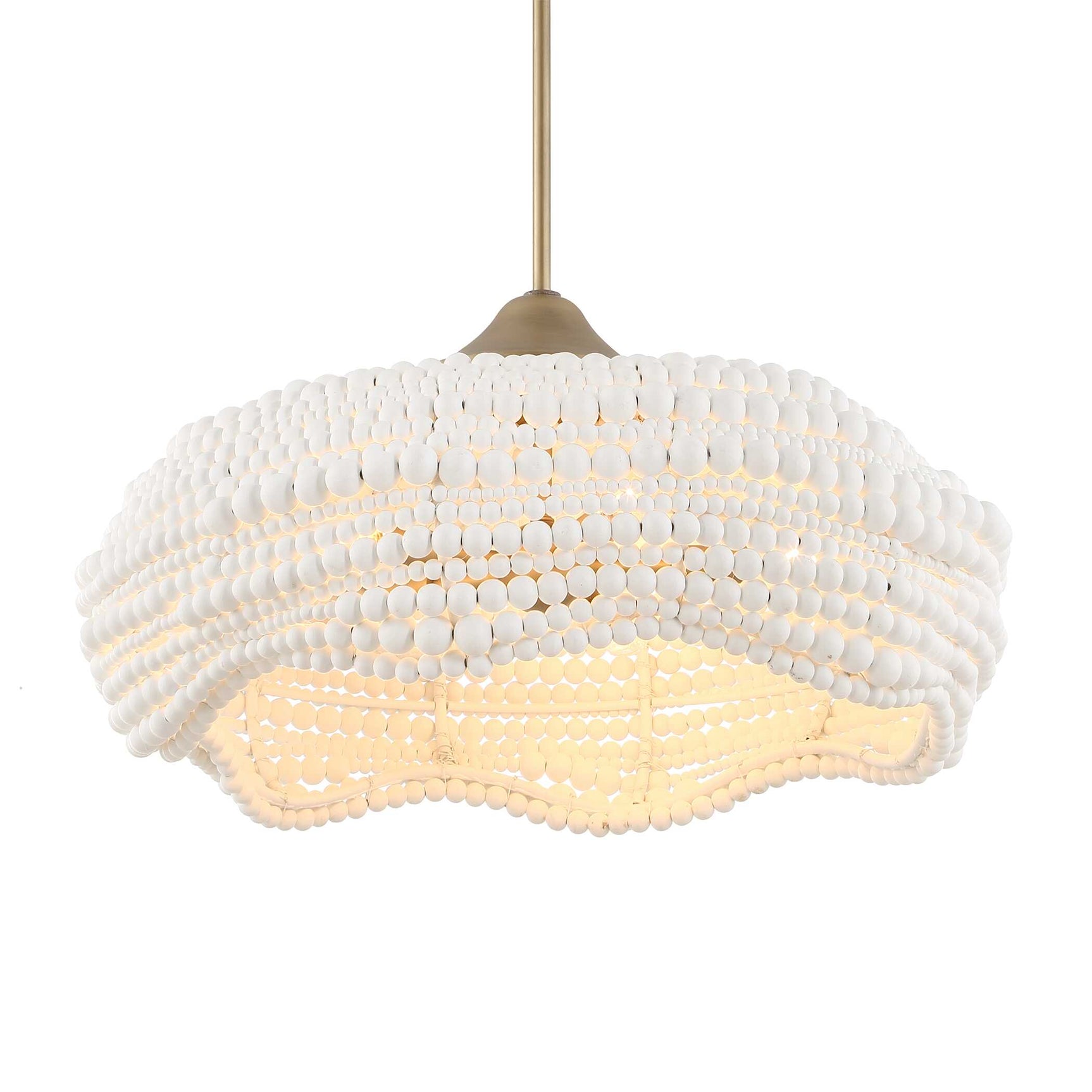 Biddeford White 5 Light Beaded Pendant