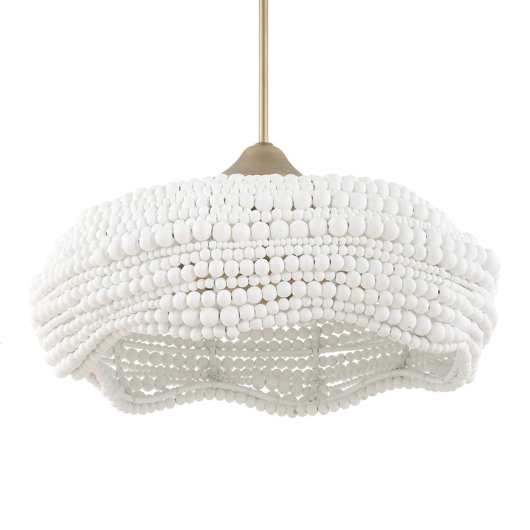 Biddeford White 5 Light Beaded Pendant