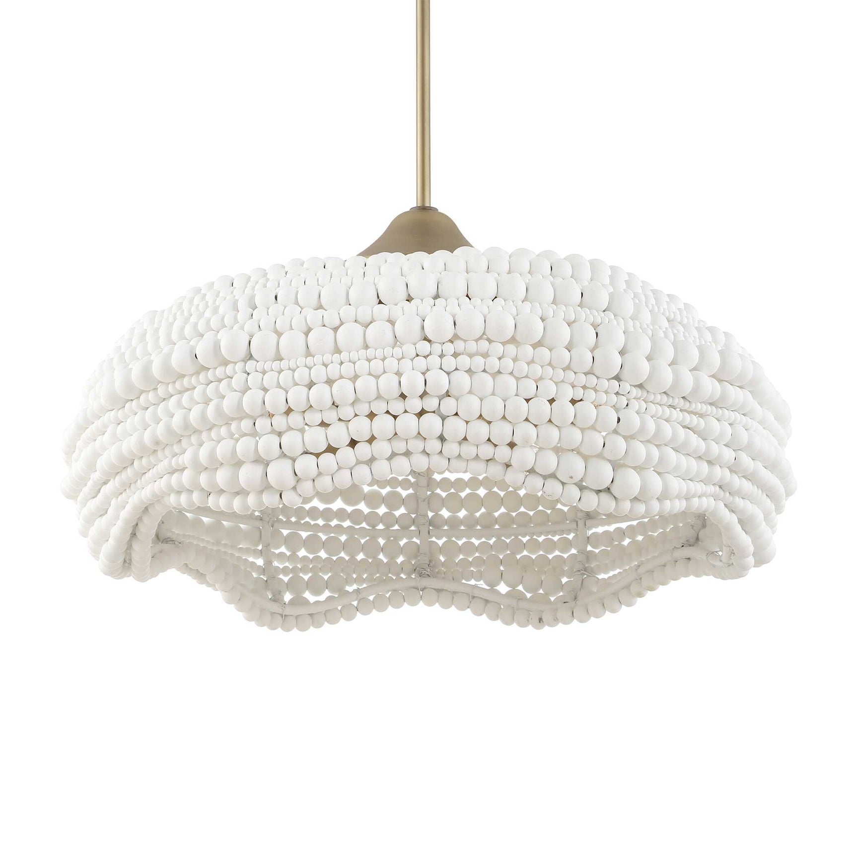 Biddeford White 5 Light Beaded Pendant