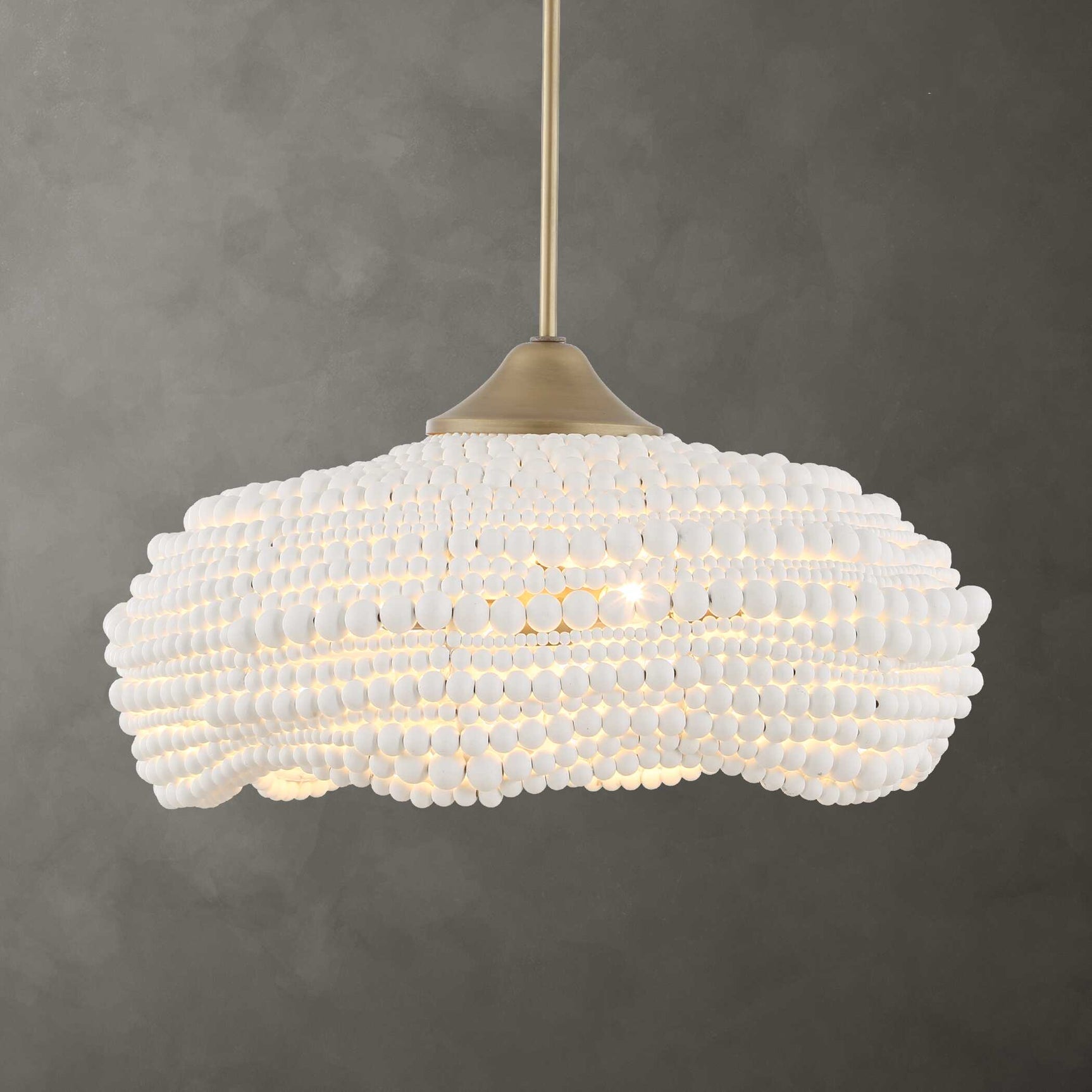 Biddeford White 5 Light Beaded Pendant