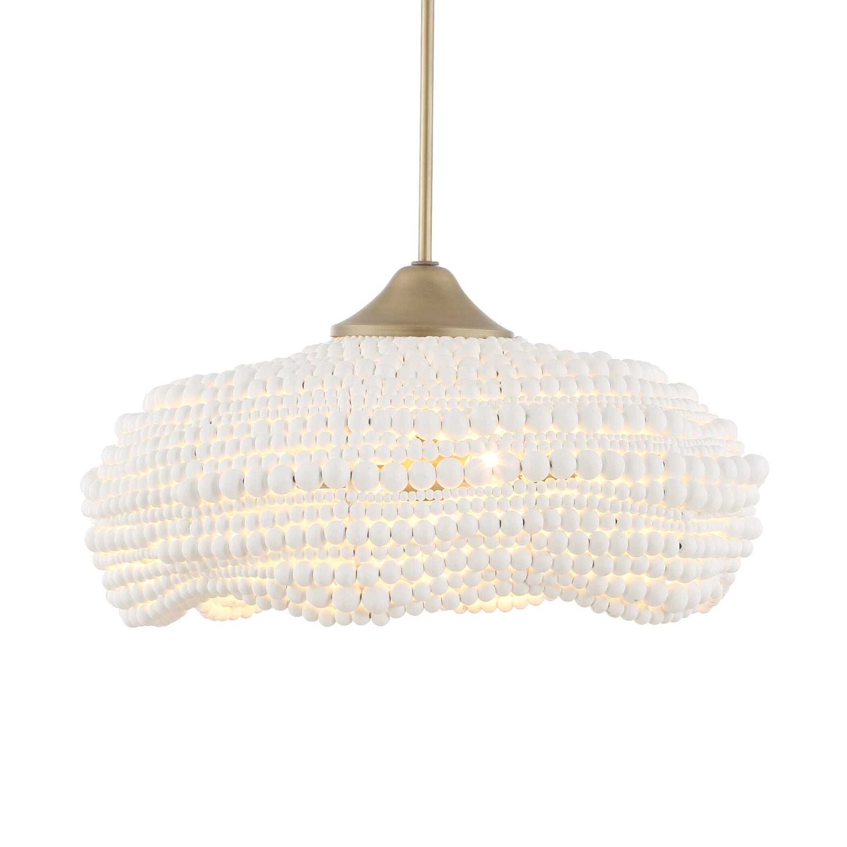 Biddeford White 5 Light Beaded Pendant