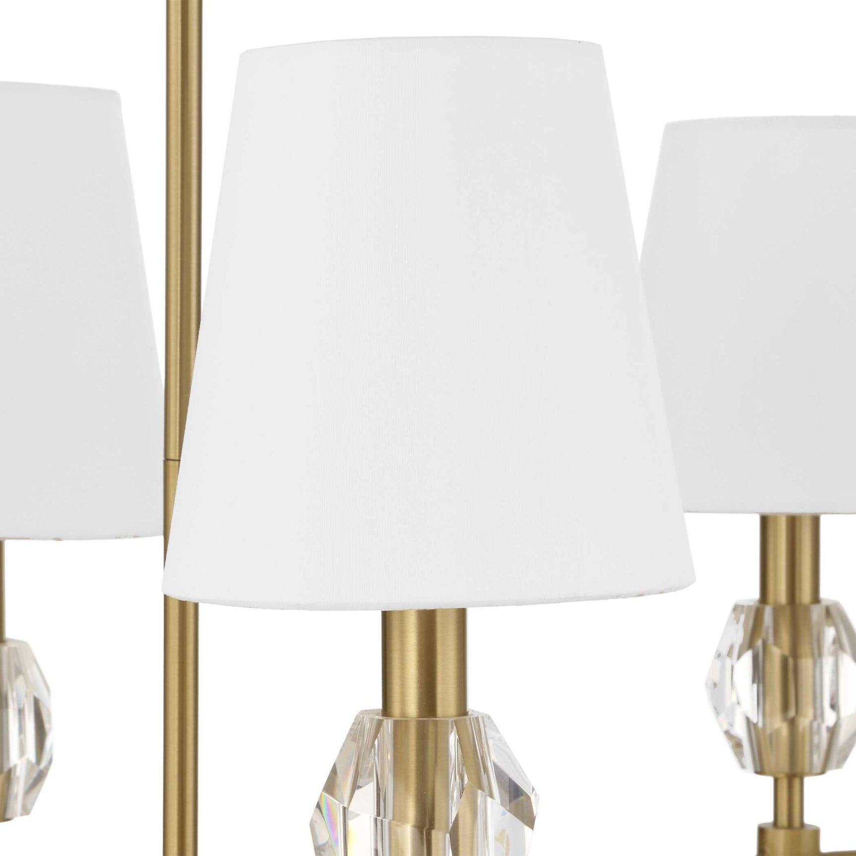 Arques Brass/White 8 Light Linear Chandelier