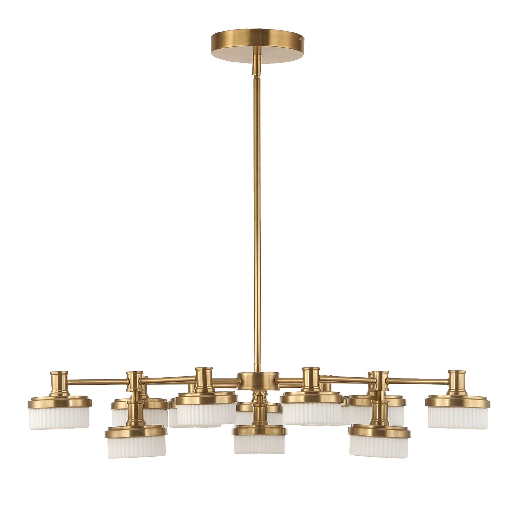 Wedge Brass 12 Light LED Chandelier