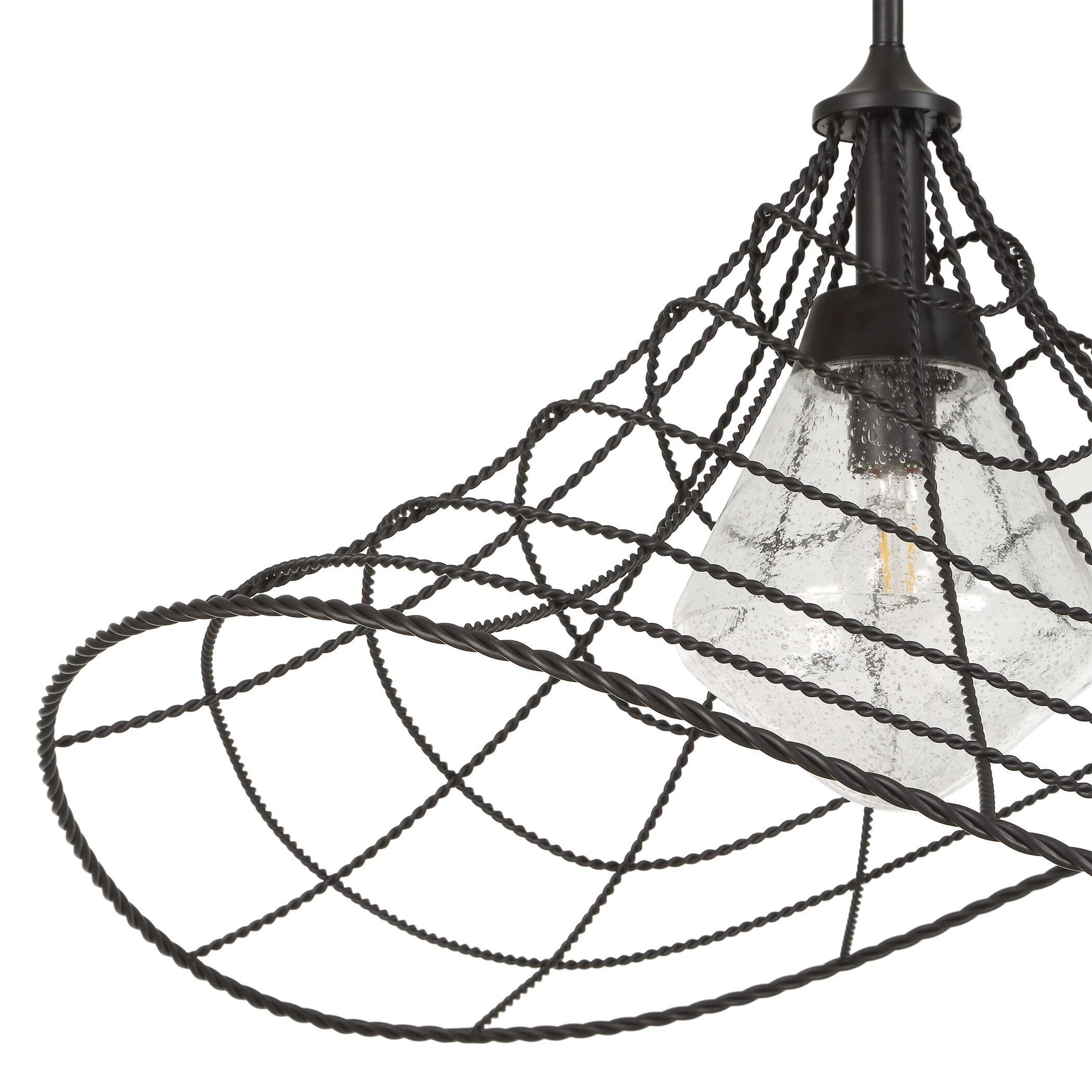 Whirlwind Bronze 1 Light Indoor-Outdoor Pendant