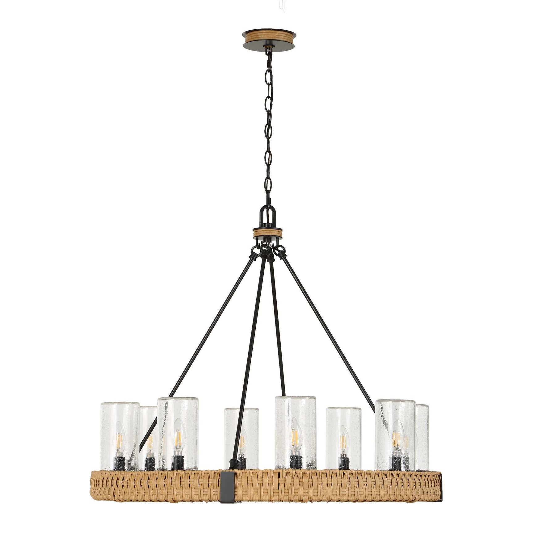 Palm Royal Black 8 Light Indoor-Outdoor Chandelier