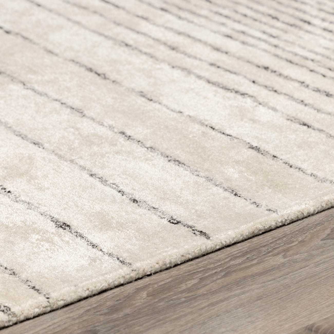 Ellisburg Striped Cream Faux Silk Rug - Clearance