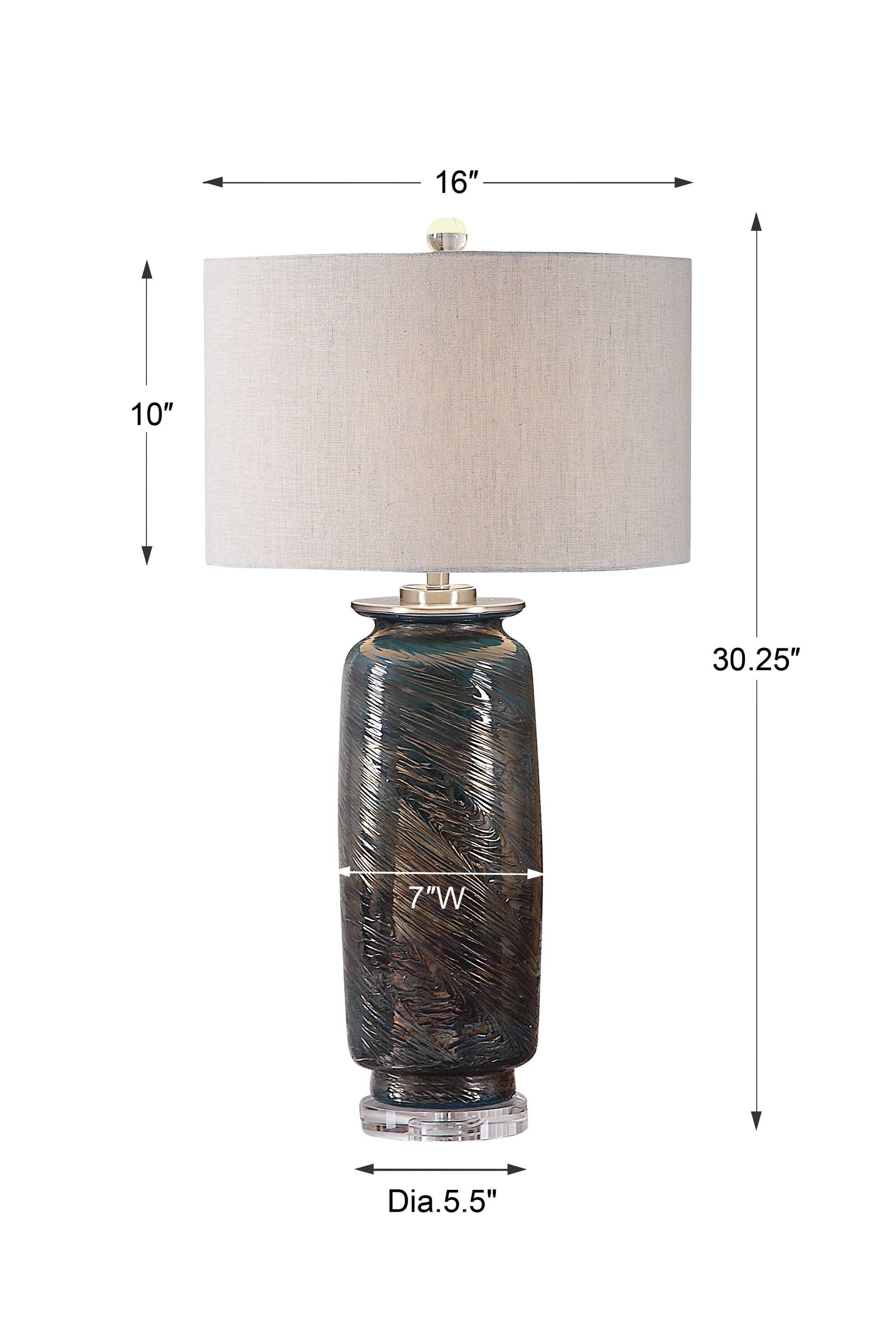 Olesya Bronze Swirl Glass Table Lamp