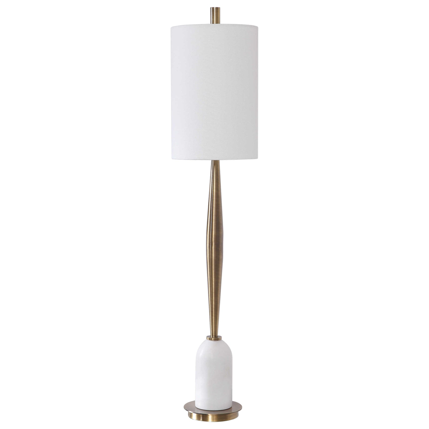 Minette Brass/White Mid-Century Buffet Lamp
